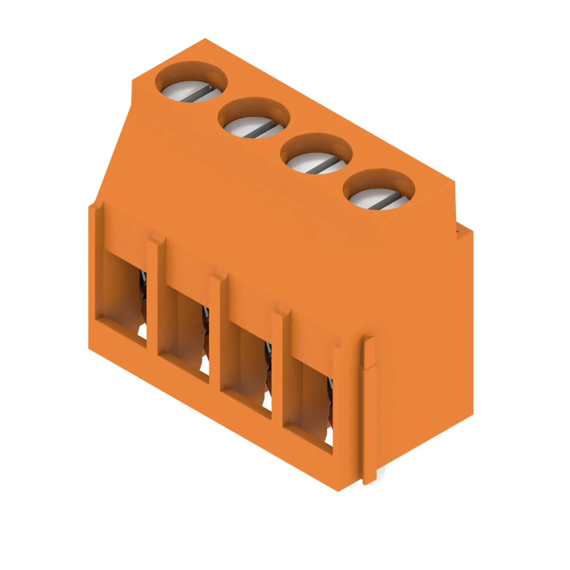 Weidmüller 1001850000 PCB terminal, 320 V, 32.5 A, Pitch in mm: 5.08, 6 mm², Number of poles: 4, Clamping yoke connection, THT solder connection, 90°, Box (img_001)