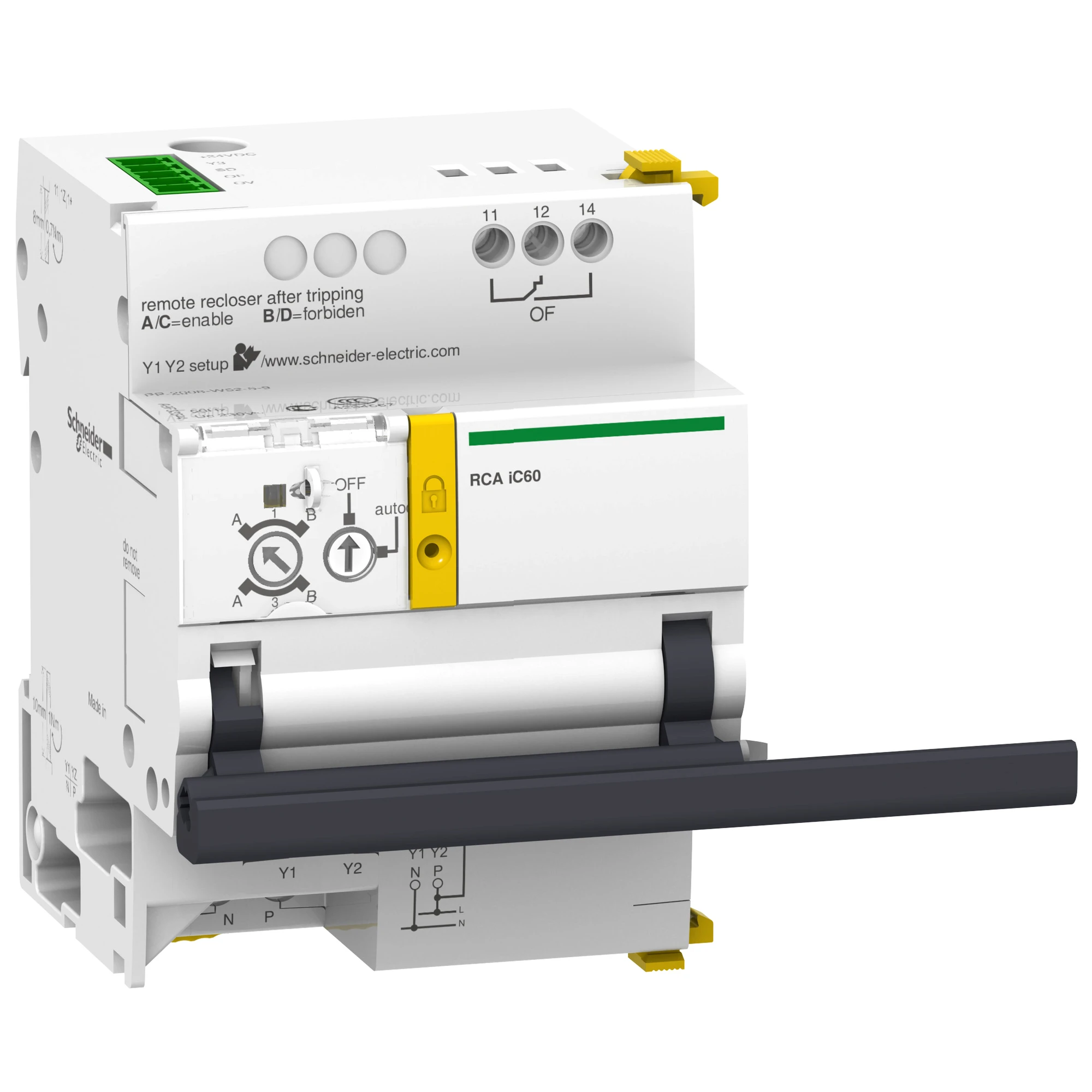 Schneider Electric A9C70124 Remote Drive RCA with Ti24 for iC60 3P/4P, 230V AC, attachable on the side (img_001)
