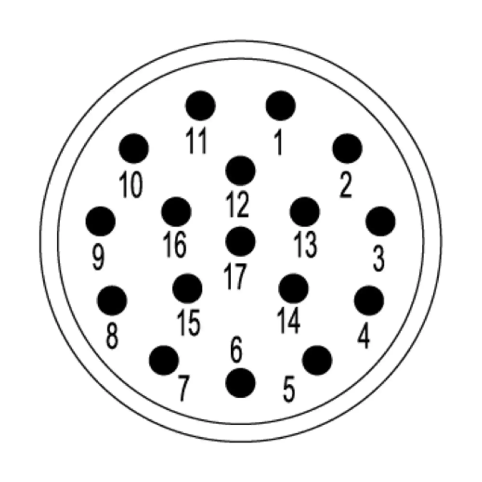 Weidmüller 1170100000 contact insert (circular connector), Plug-in connector, Pin, 17-pole, Crimp connection, M23, Number of poles: 17, Coding: none (img_001)