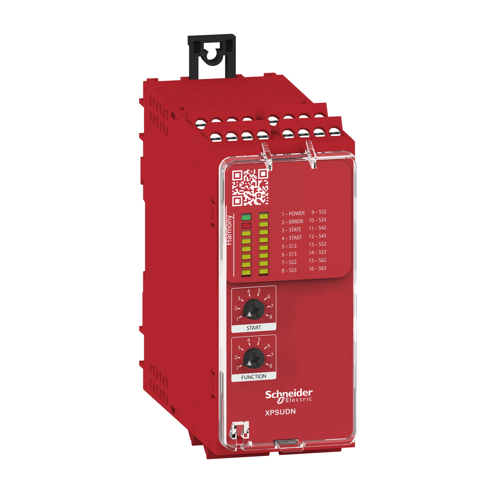 Schneider Electric XPSUDN13AP Safety relay, Harmony XPSU, 8 functions, 6 circuits, PLe/Cat4/SIL3, 3NO 1NC, Diagnostics, 24VAC/DC, Screw (img_001)