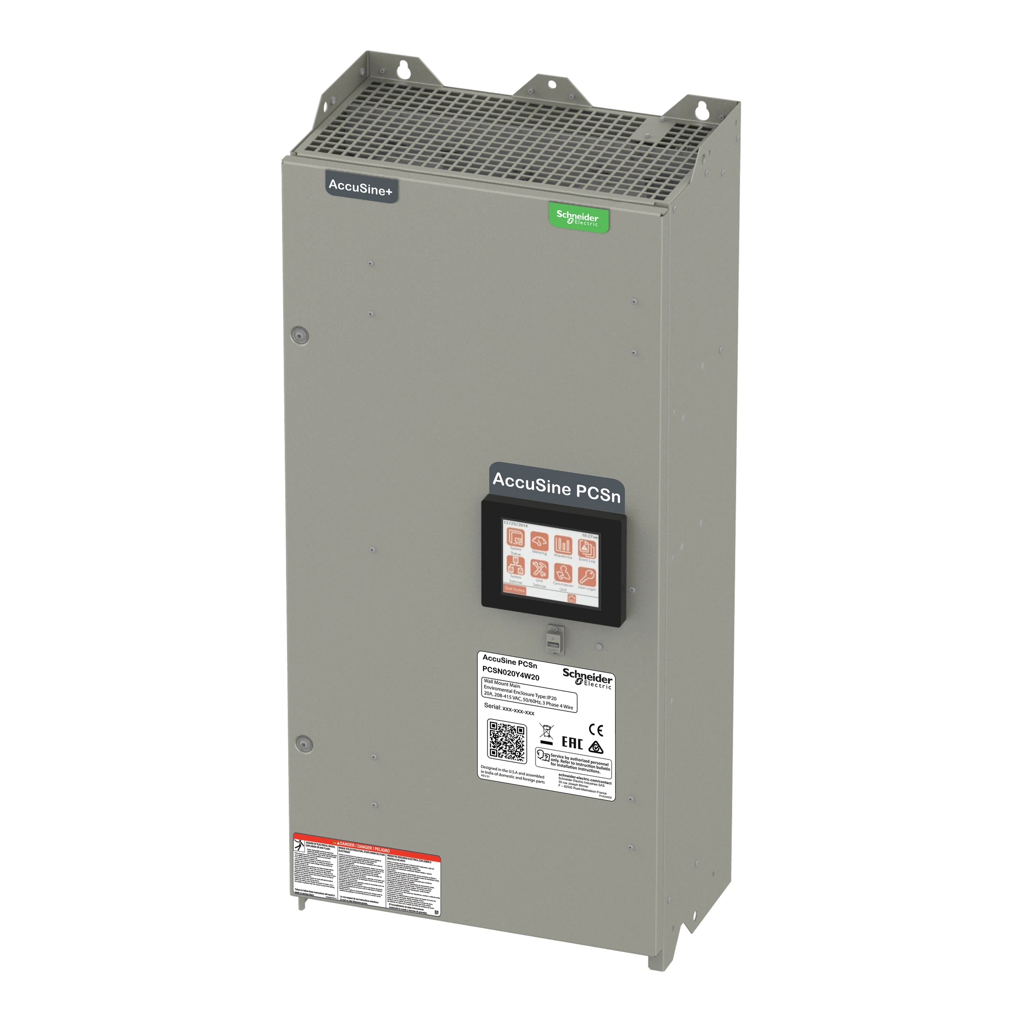 Schneider Electric PCSN030Y4W20 Active Harmonic Filter, AccuSine PCSn, 30A, 208-415V AC, 3P+N, IP20 (img_001)