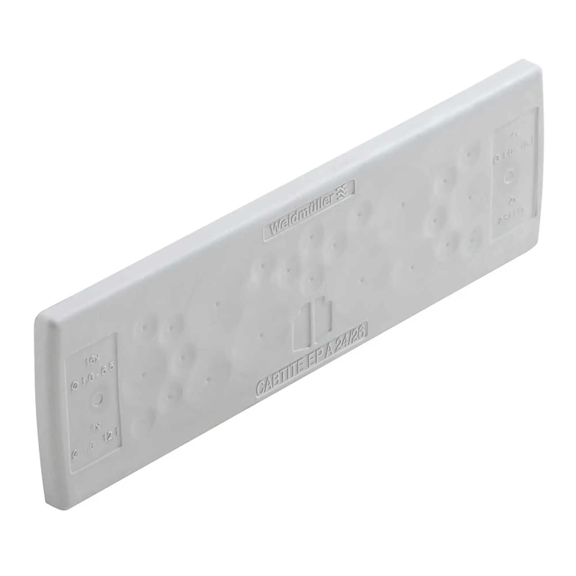 Weidmüller 2743590000 Cable feed-through plate (cable entry system), Cabtite (cable entry system), TPE, grey, 142 x 44 x 12 mm, Depth: 12 mm, -40 °C…90 °C, IP54 (img_001)