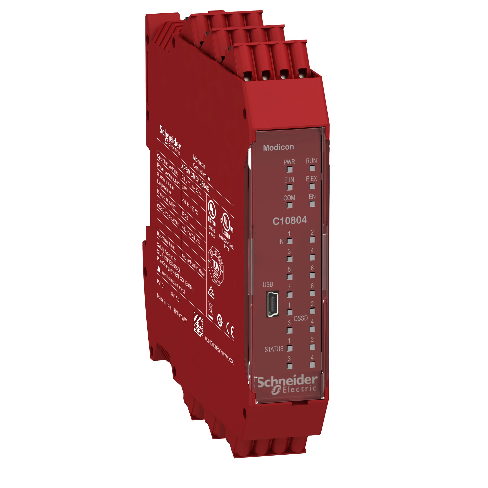 Schneider Electric XPSMCMC10804G CPU of the modular safety controller Modicon XPSMCM, V2, 8I, 4O, spring-loaded terminals (img_001)
