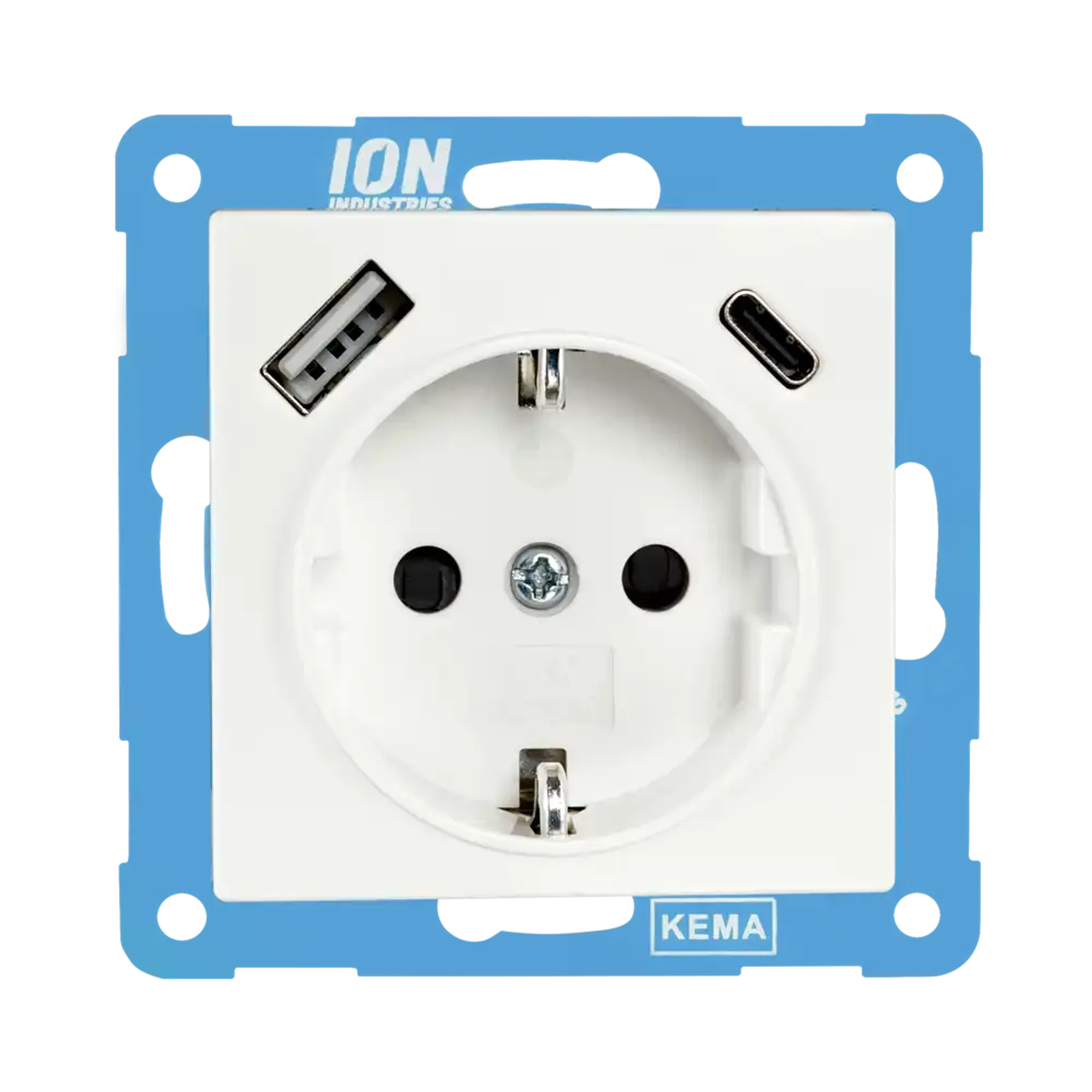 ION INDUSTRIES 10.300.414 Socket outlet USB A + USB C with touch protection V1/J1 Alpin White (img_001)