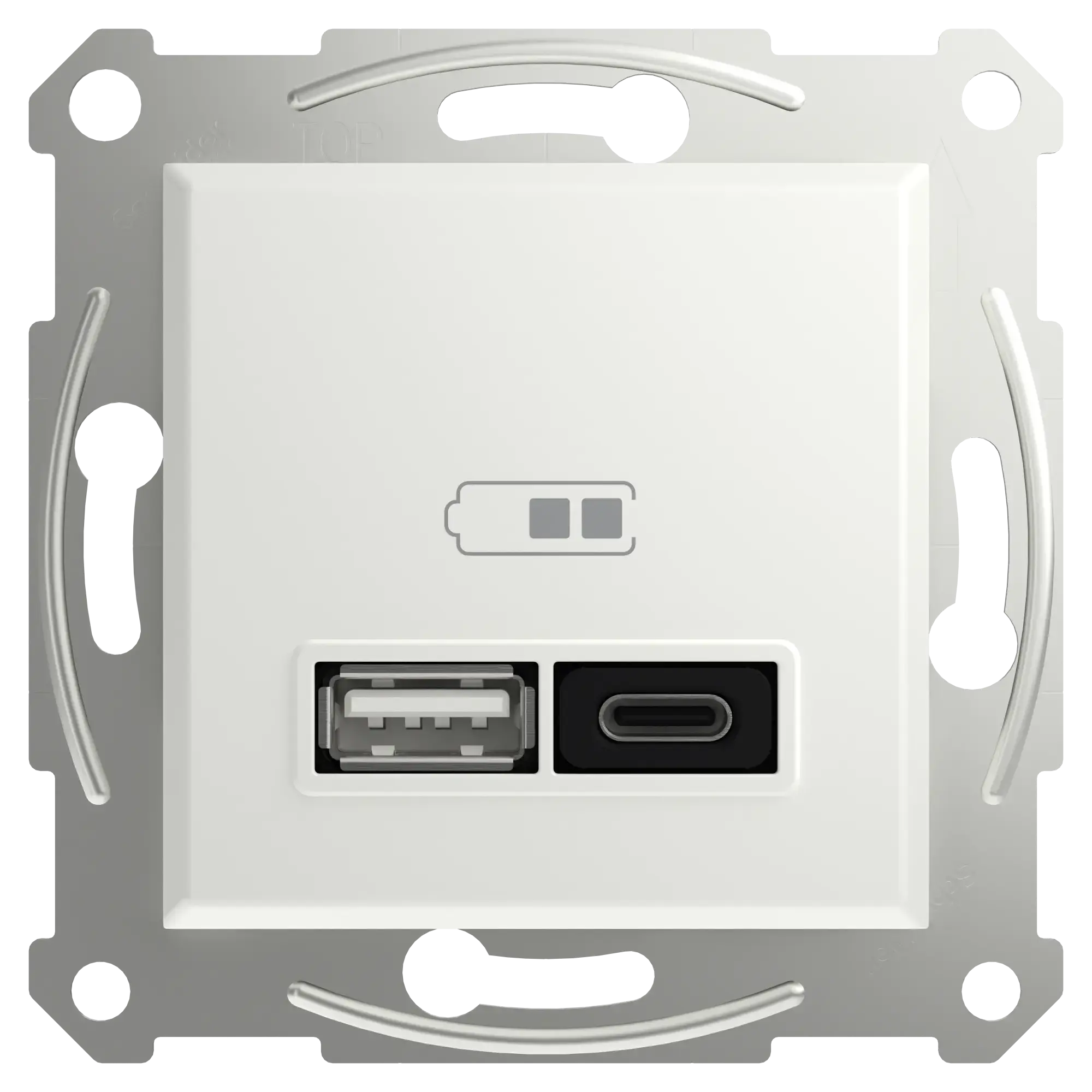 Schneider Electric EPH2770421D USB Charger Type A+C flush-mounted, white, Asfora (img_001)