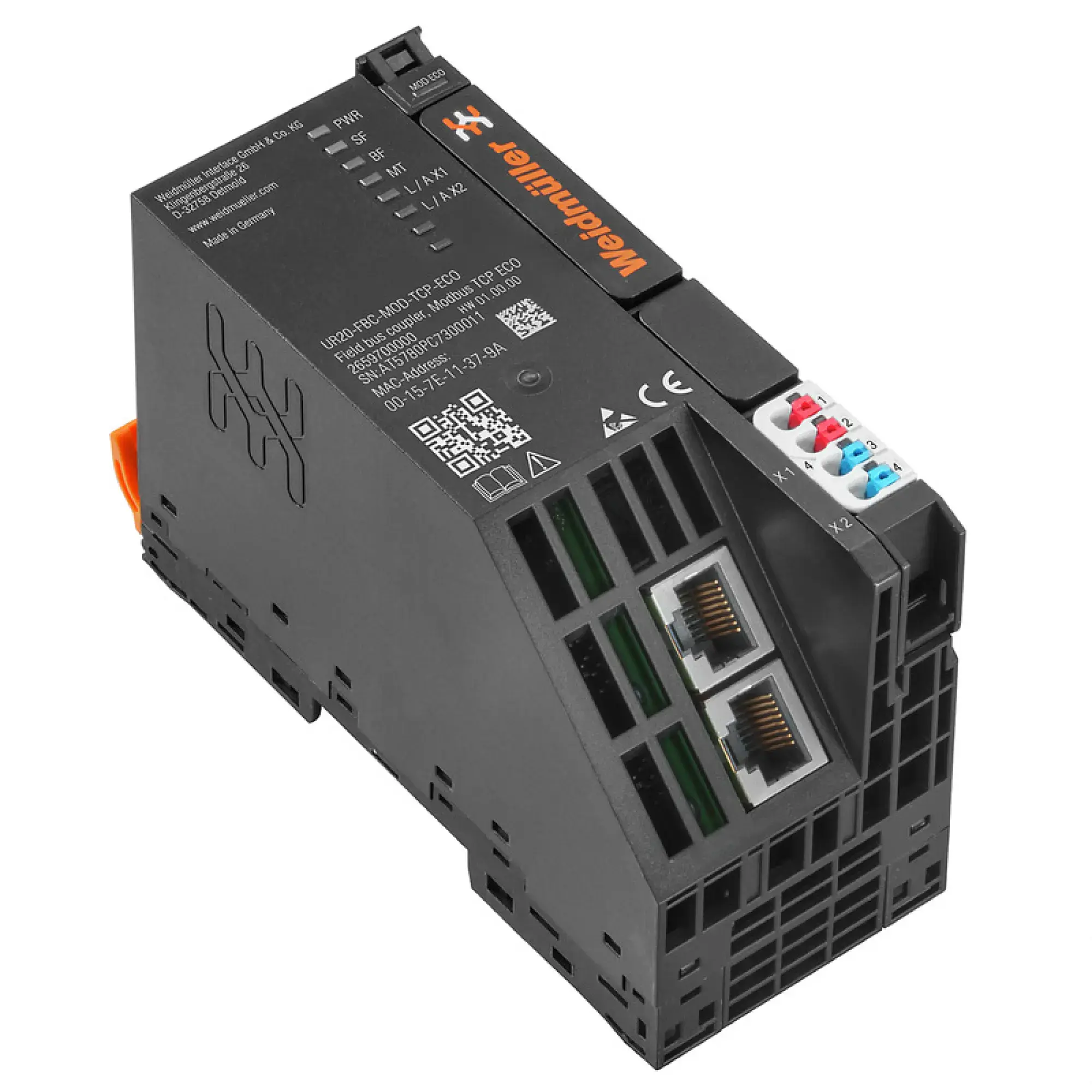 Weidmüller 2659700000 Fieldbus coupler (I/O), PUSH IN, 24 V DC +20 %/ -15 %, via the system bus, 0 °C ... +50 °C (img_001)