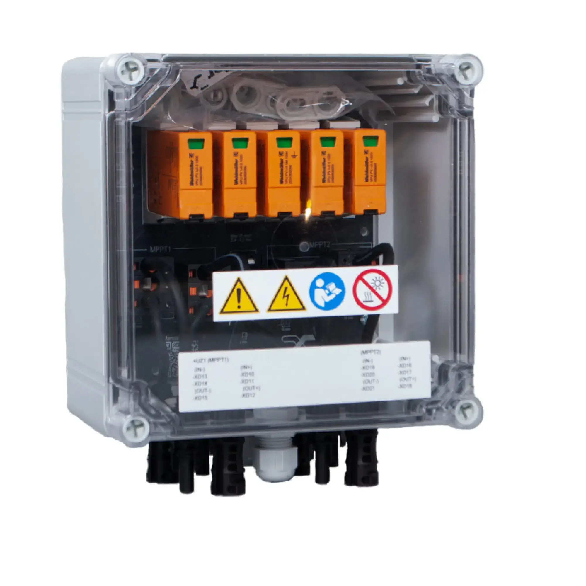 Weidmüller 2882160000 Combiner Box (Photovoltaik), 1100 V, 2 MPP's, 1 Input / 1 Output per MPP, Surge protection I / II, MC4-Evo 2 (img_001)