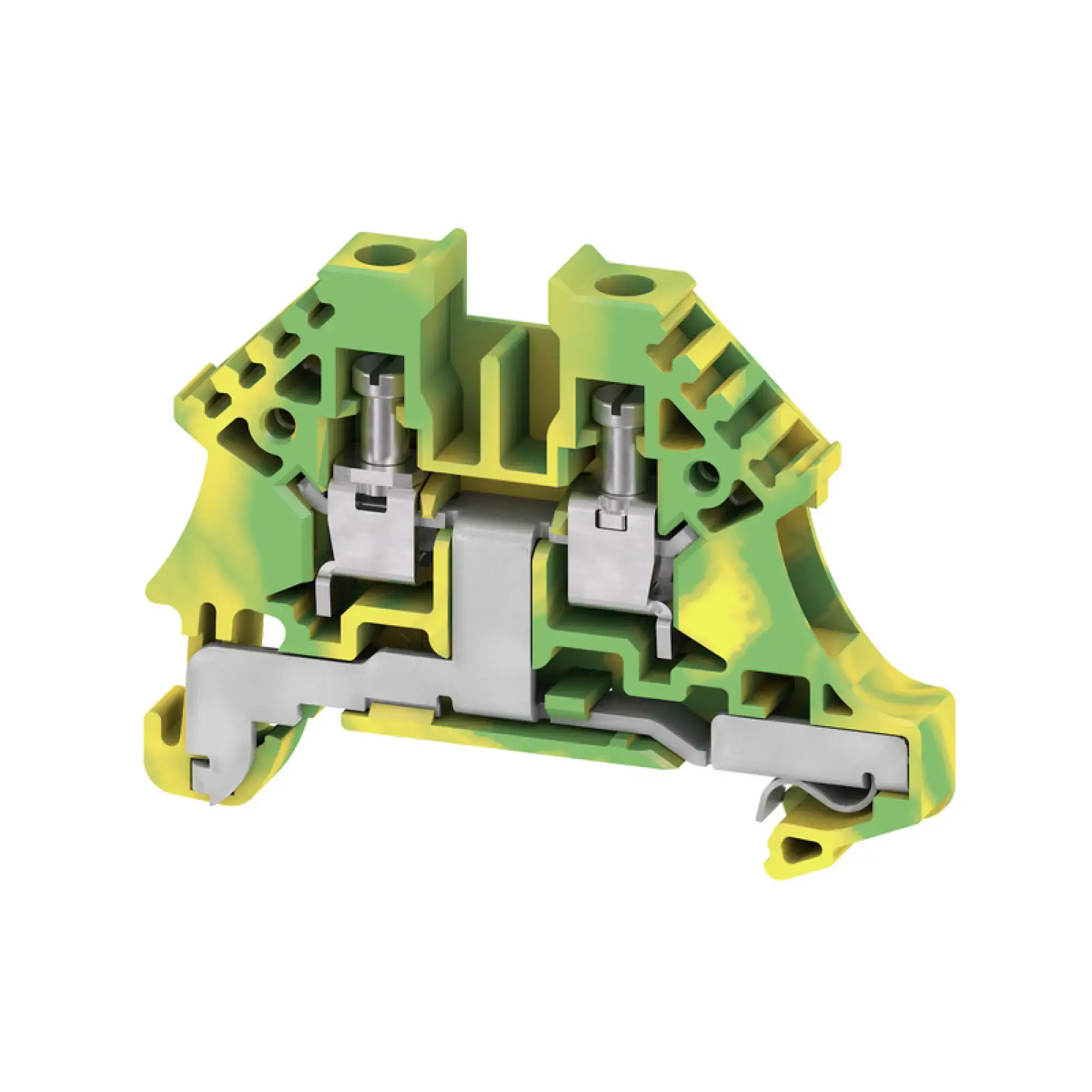 Weidmüller 1042700000 PE terminal, Screw connection, Green/yellow, 4 mm², 500 V, Number of connections: 2, Number of levels: 1, TS 35, V-0, Wemid (img_001)