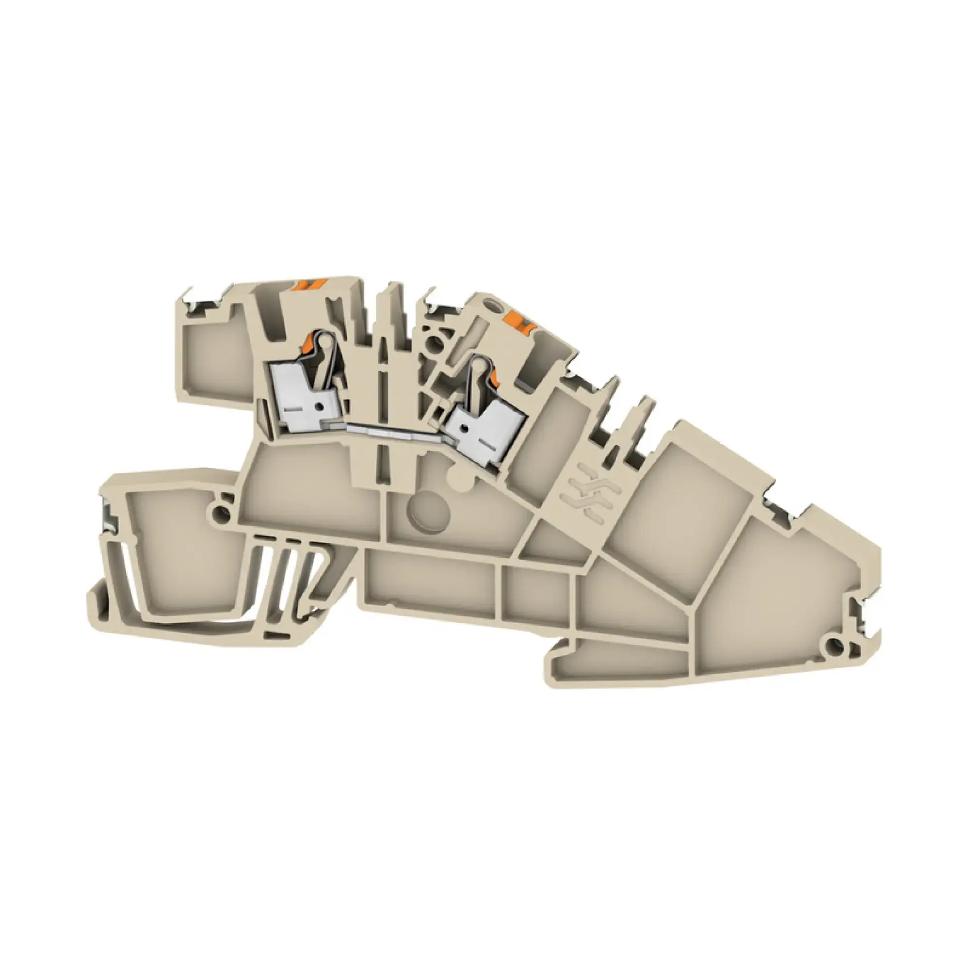 Weidmüller 2782550000 Multi level installation terminal block, PUSH IN, dark beige, 2.5 mm², 24 A, 400 V, Number of connections: 2, Number of levels: 1, TS 35, V-0, Wemid (img_001)