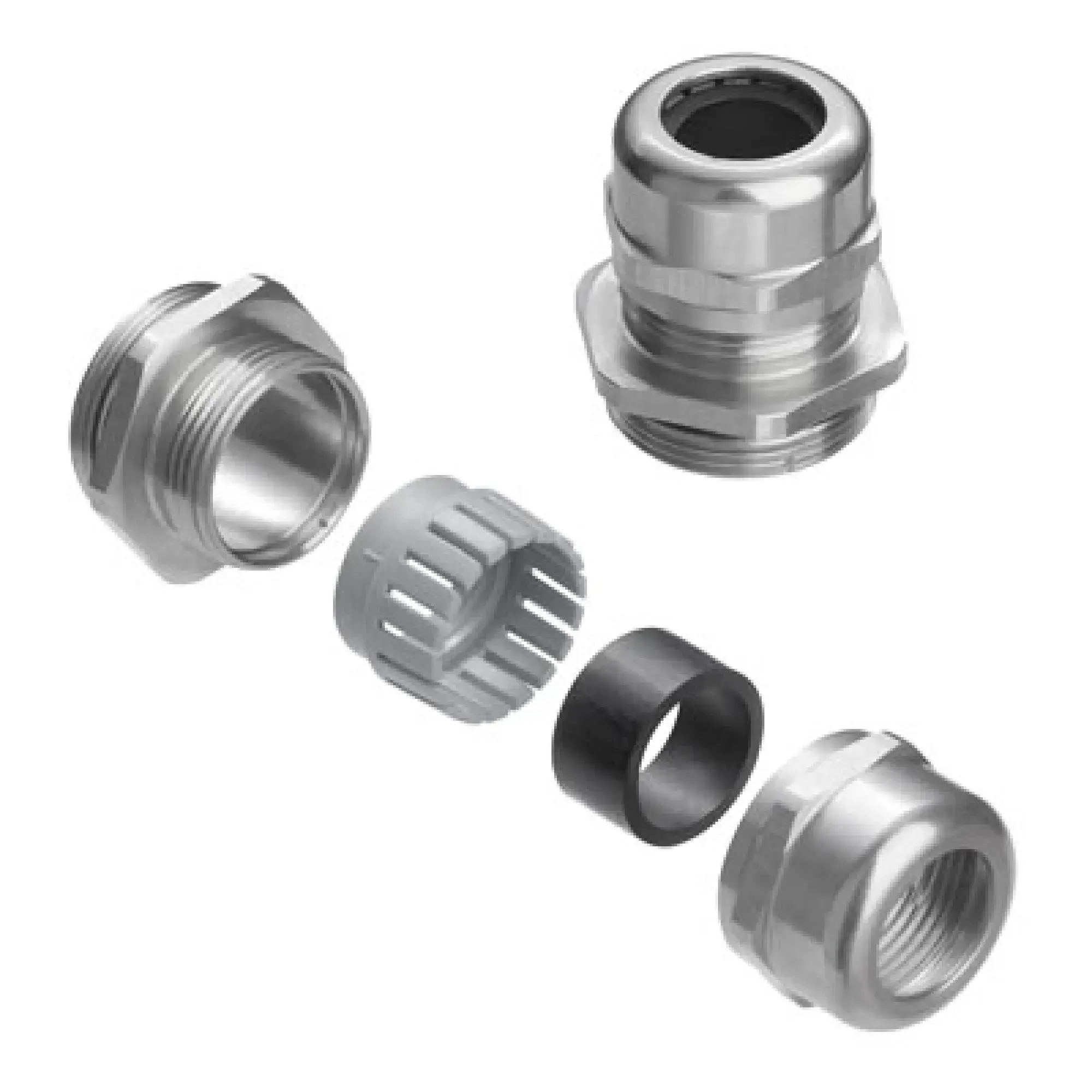 Weidmüller 1009860000 Cable gland (metal), VG S (standard stainless steel cable gland), straight, M 20, 8 mm, OD min. 6 - OD max. 12 mm, Stainless steel 1.4305 (303) (img_001)