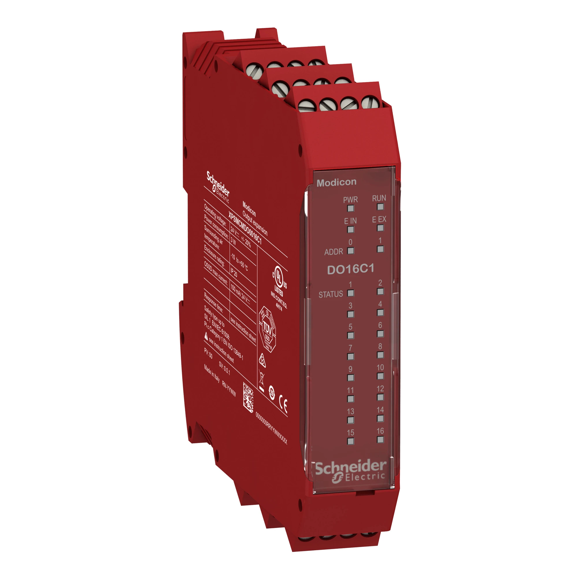 Schneider Electric XPSMCMDO0016C1 Output Expansion Module Modicon XPSMCM, 16A, Diagnostics + SIL1, Screw Terminals (img_001)