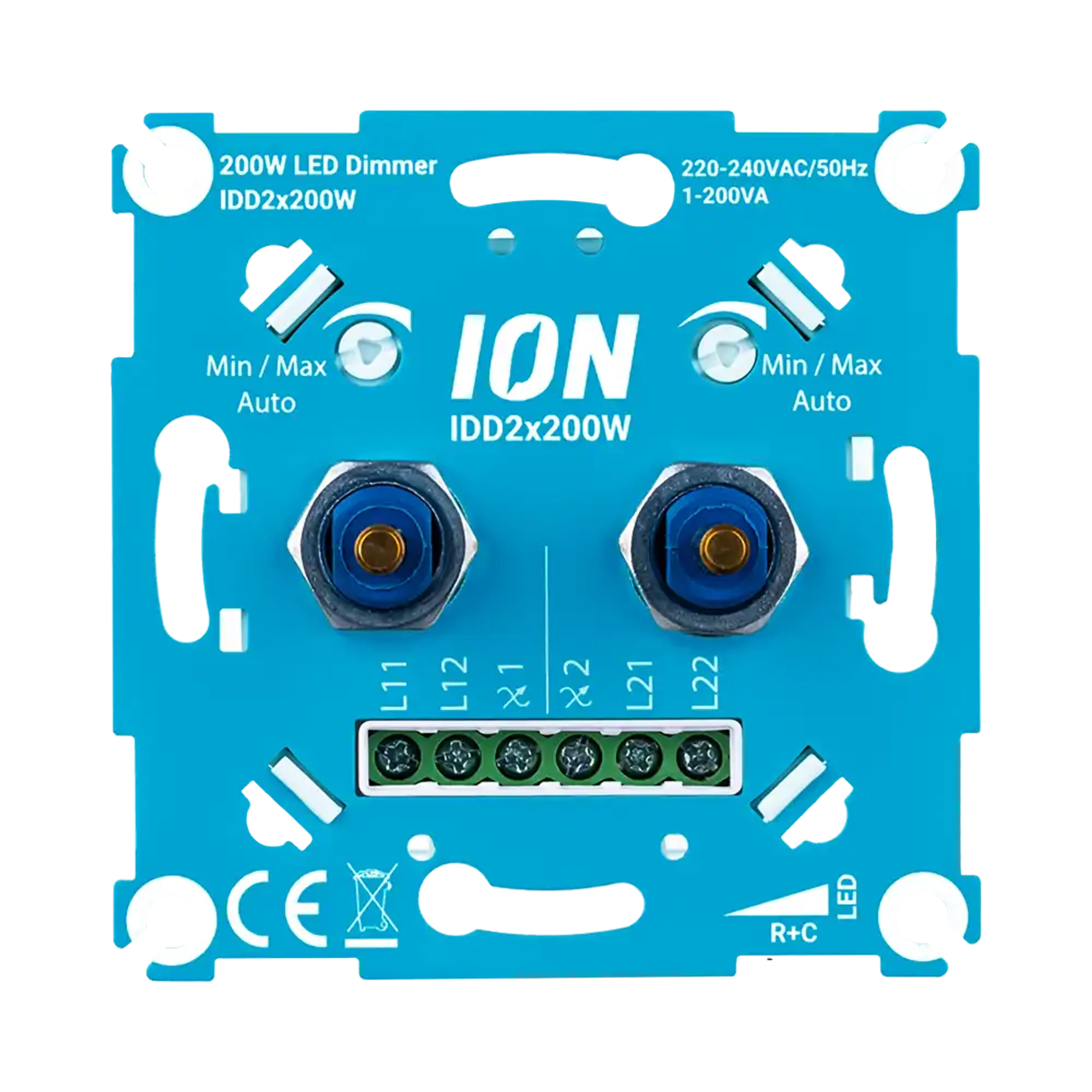 ION INDUSTRIES 90.200.010 Double LED Dimmer Switch 2x200 Watt (img_001)