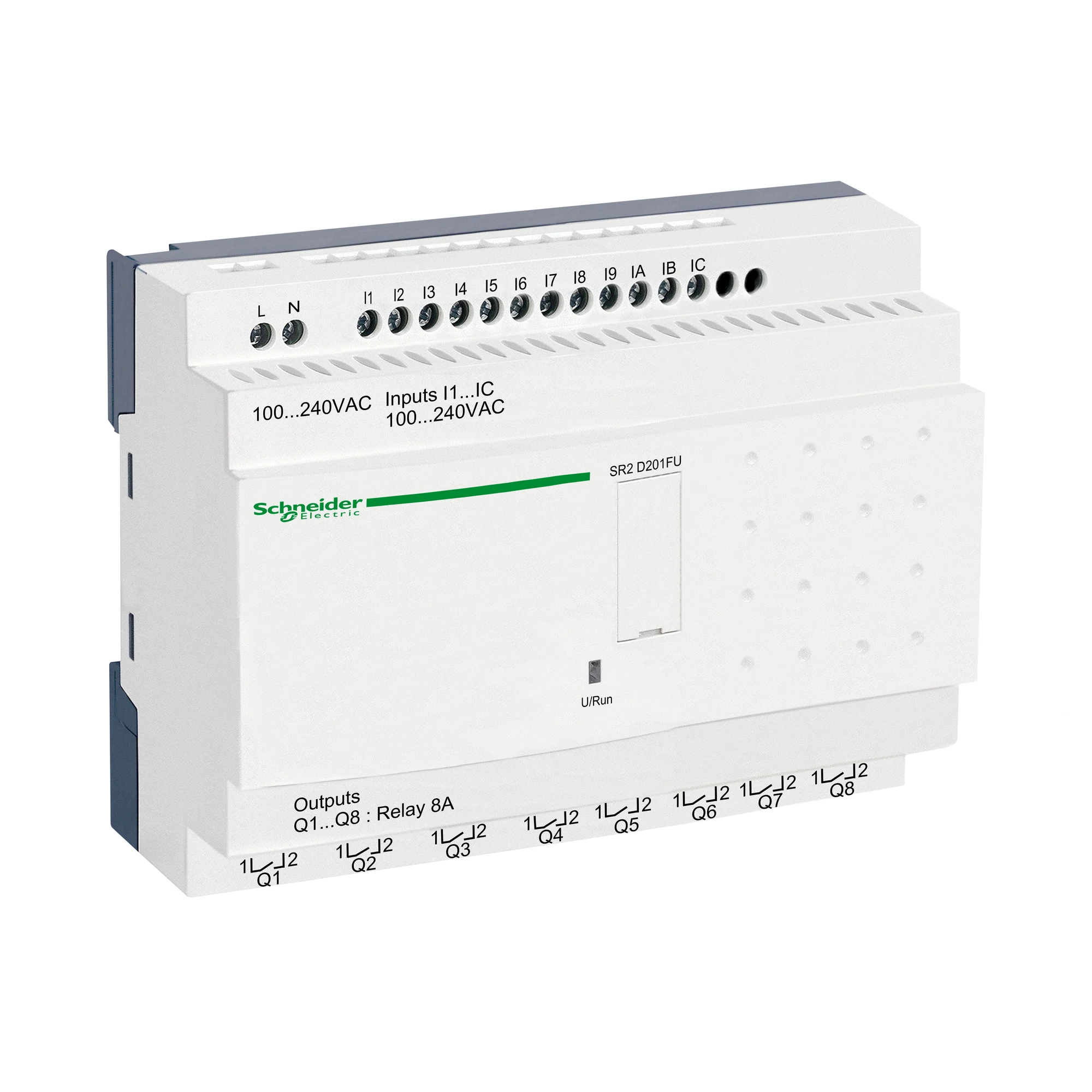 Schneider Electric SR2D201FU PLC control relay, Zelio Logic, compact design, 20 I/O, 100 to 240 VAC (img_001)