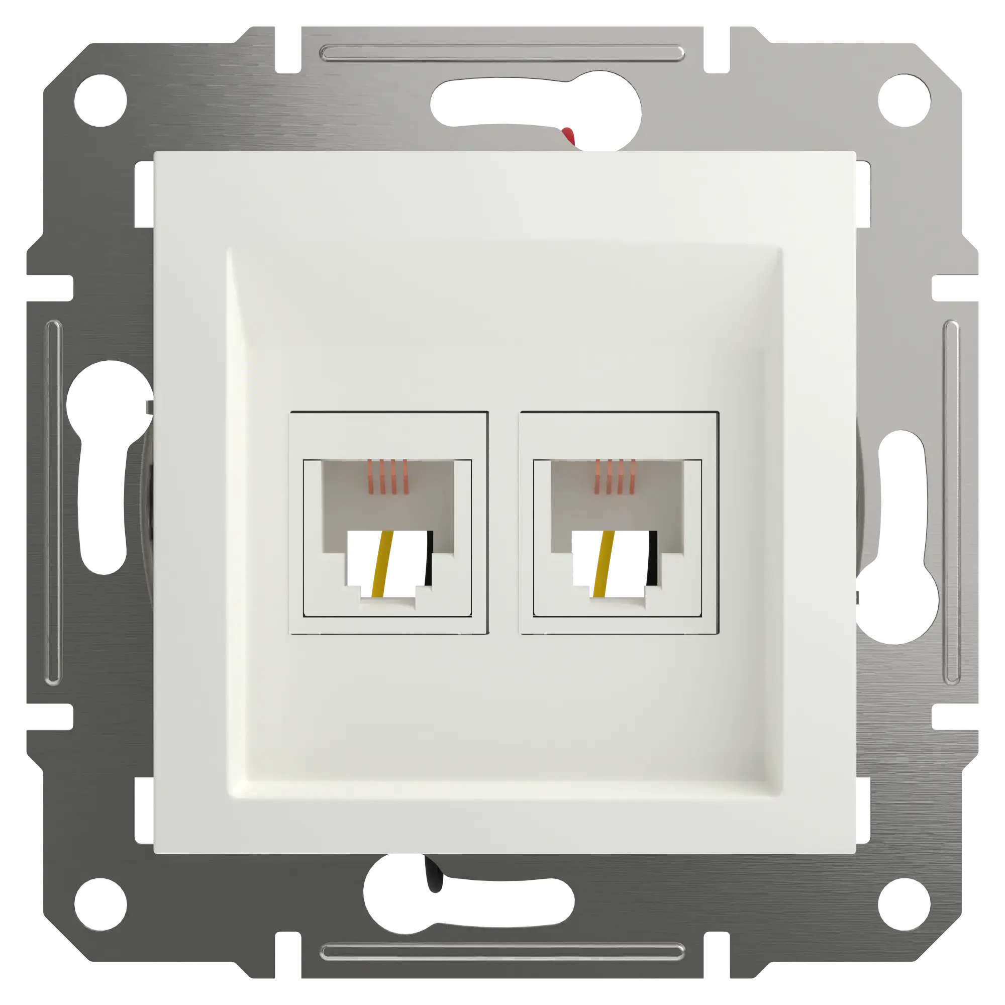 Schneider Electric EPH4270121D RJ11 Telephone Socket 2-Port flush-mounted, white, Asfora (img_001)