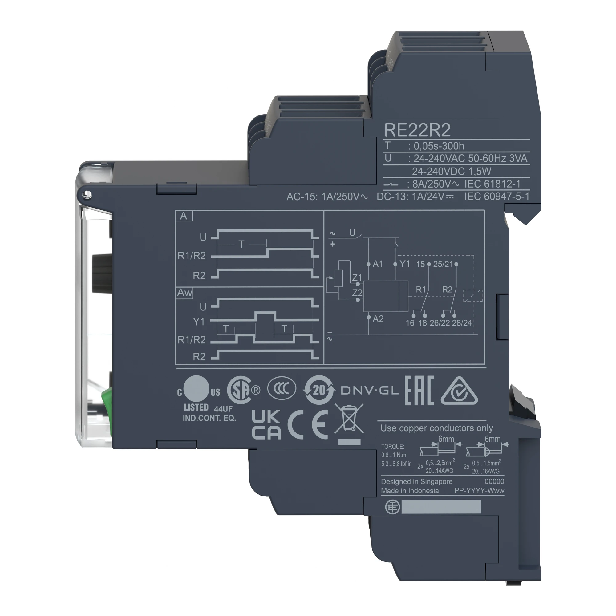 Schneider Electric RE22R2AMR Response Delay, 0.05 s-300 h, 24-240VAC/DC, 2 W (img_006)