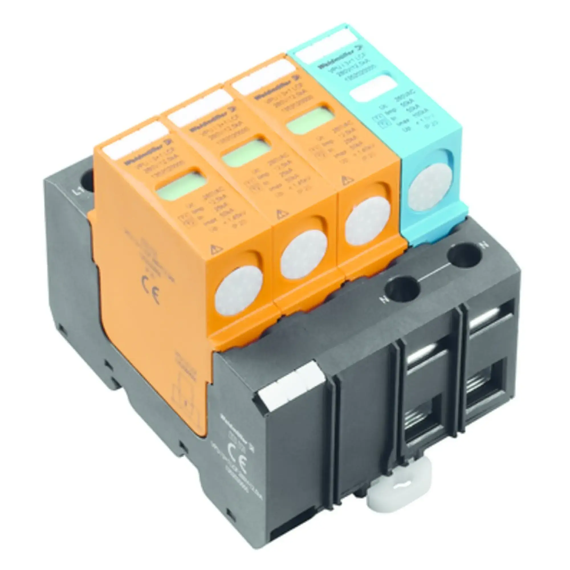 Weidmüller 1352020000 Surge voltage arrester  (power supply systems), without telecomm. contact, Leakage-current-free, Type I + II, Low voltage network: TN-C-S, TN-S, III, (img_001)