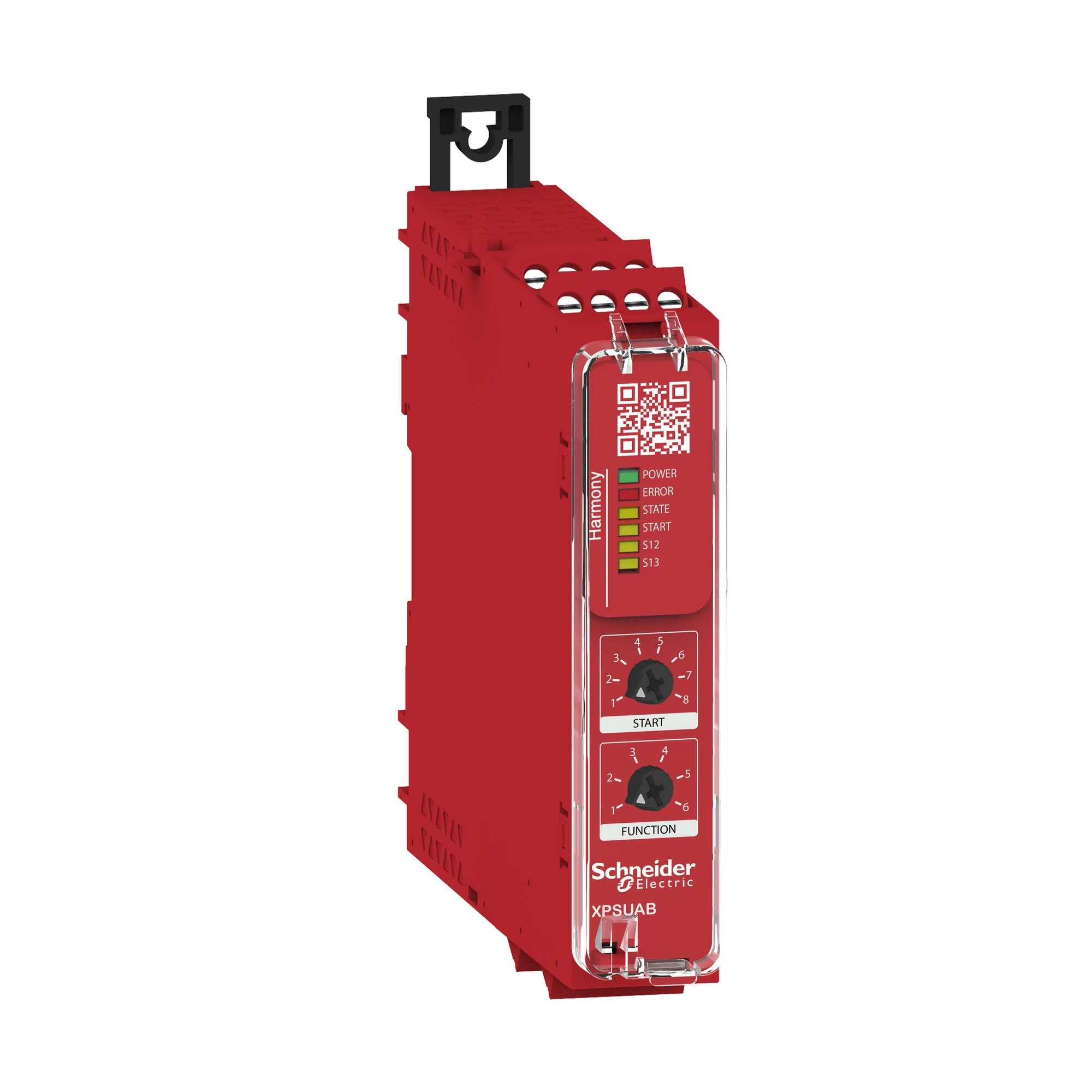 Schneider Electric XPSUAB11CP Safety relay, Harmony XPSU, 6 Functions, 1 Circuit, PLc/Cat1/SIL1, 1W, Diagnostics, 24VAC/DC, Screw (img_001)
