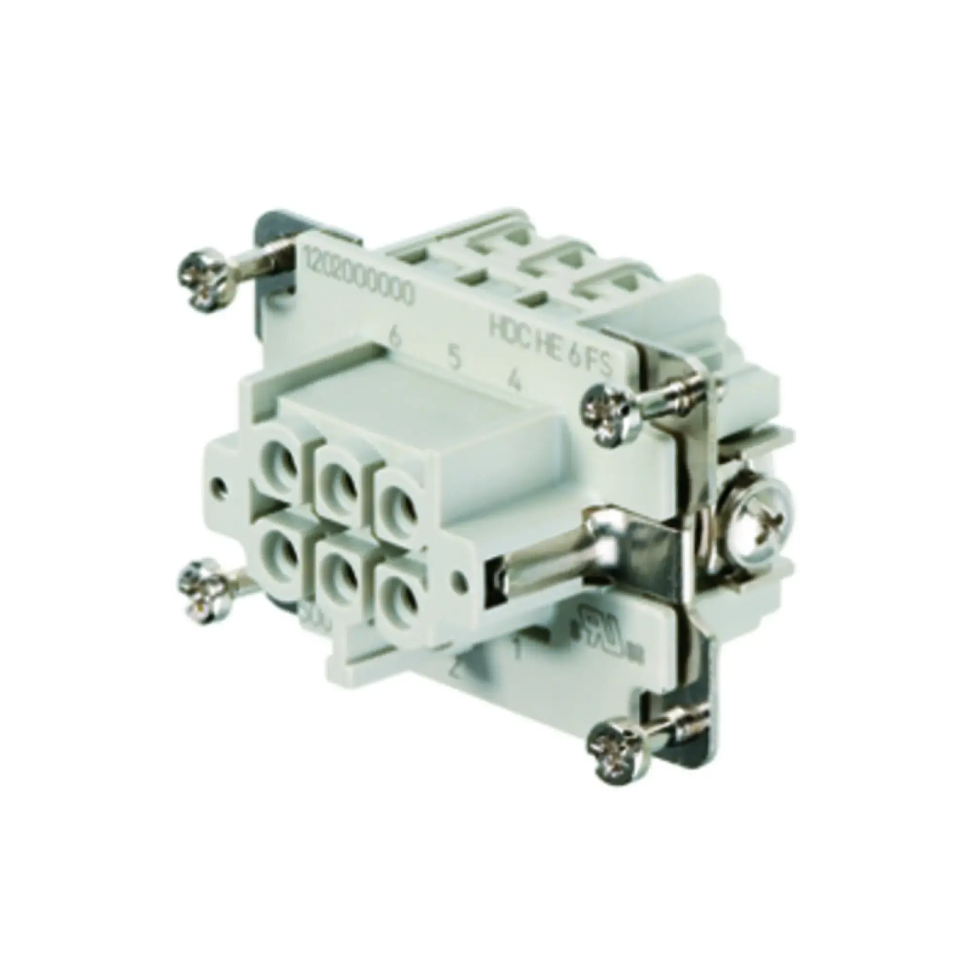 Weidmüller 1200200000 Contact insert (industry plug-in connectors), Female, 500 V, 24 A, Number of poles: 6, Screw connection, Size: 3 (img_001)