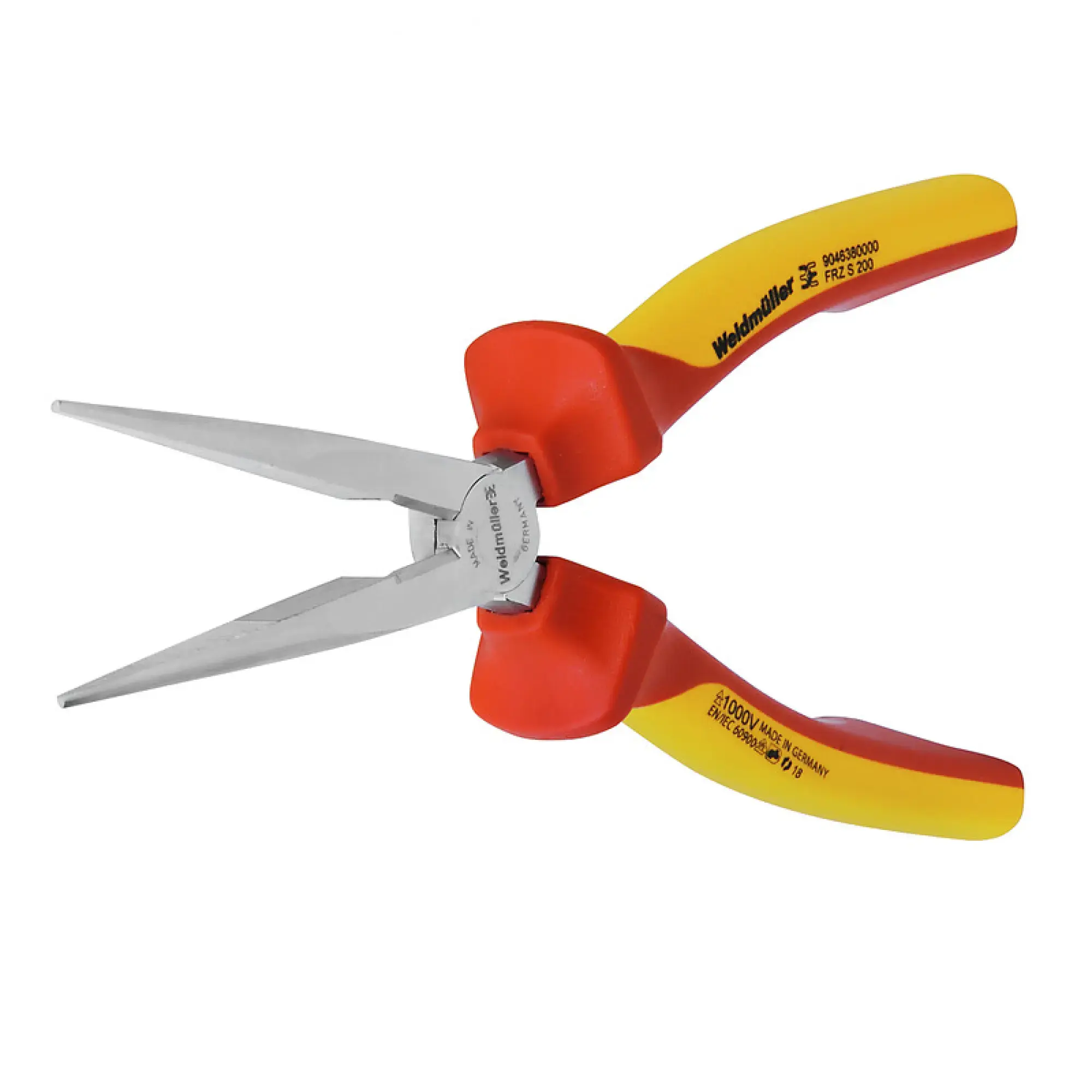 Weidmüller 9046380000 Snipe-nose pliers, 200 mm, straight, Protective insulation, 1000 V: Yes (img_001)
