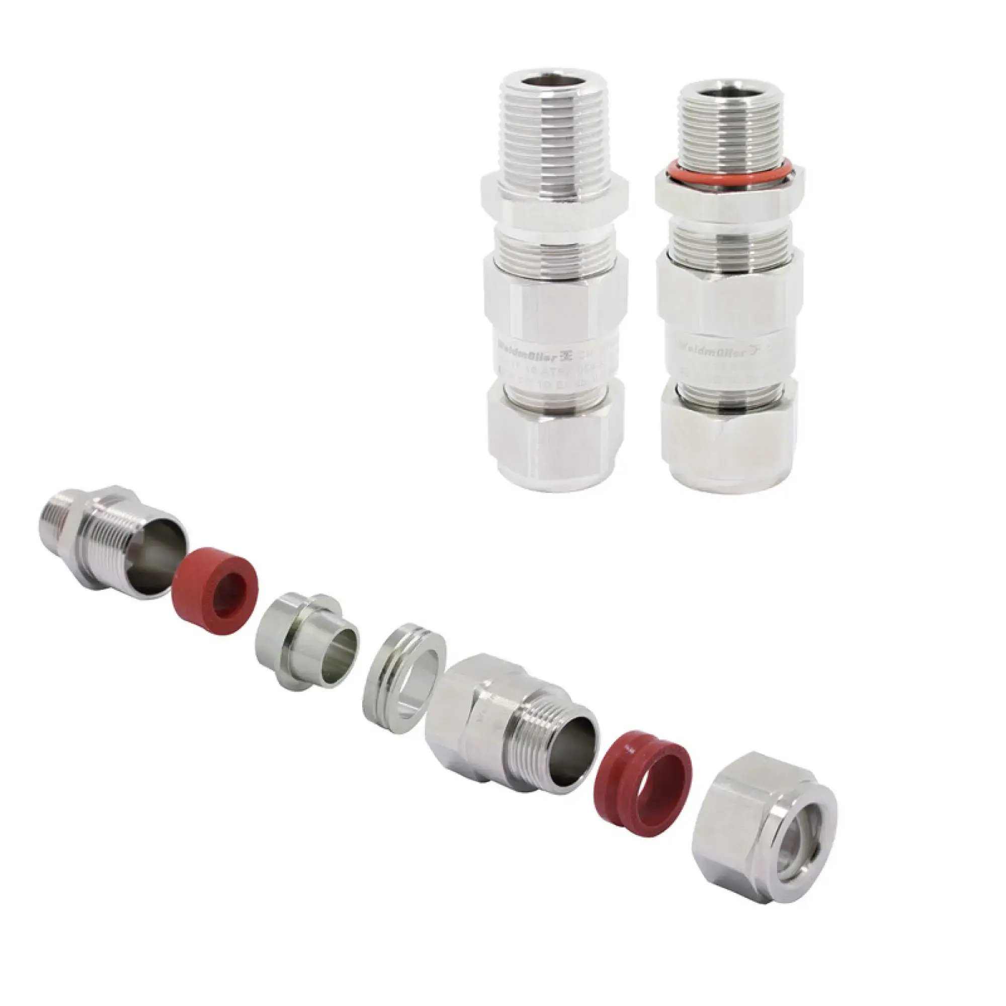 Weidmüller 1185000000 Ex cable gland (metal), straight, M 25 x 1.5, 16 mm, Braided armouring, Metal foil armouring, 1.25 - 1.6 mm, OD min. 20 - OD max. 27.5 mm, ID min. 13. (img_001)