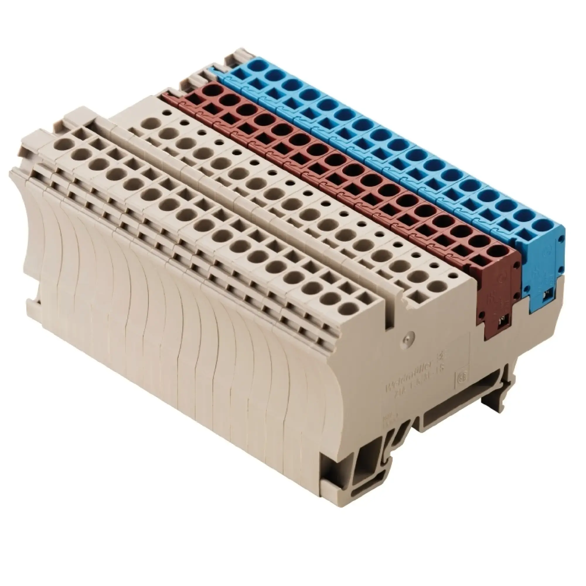 Weidmüller 1692610000 Initiator/actuator terminal, Tension-clamp connection, dark beige, 1.5 mm², 17.5 A, 250 V, Number of connections: 40, Number of levels: 1, TS 35, V-0, (img_001)