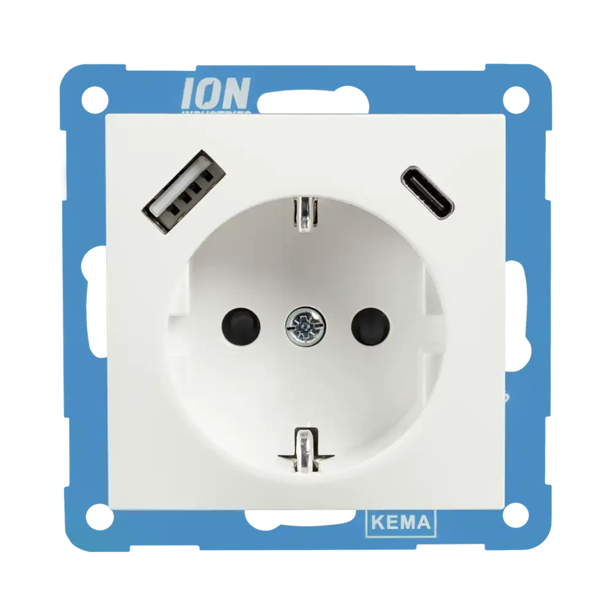 ION INDUSTRIES 10.302.414 Socket outlet USB A + USB C with touch protection E1 Alpin White (img_002)