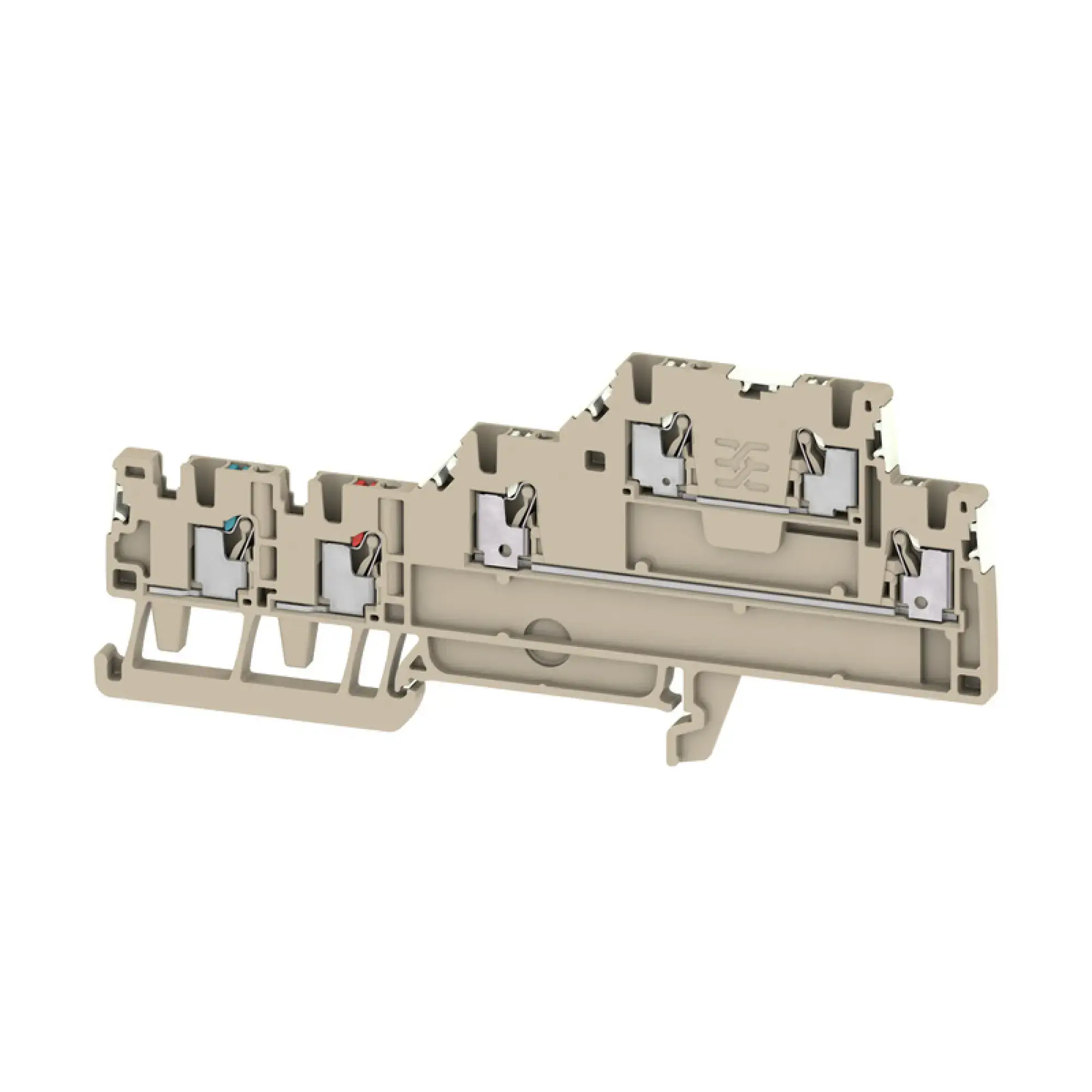 Weidmüller 2675620000 Initiator/actuator terminal, PUSH IN, dark beige, 1.5 mm², 13.5 A, 250 V, Number of connections: 6, Number of levels: 3, TS 35, V-0, Wemid (img_001)