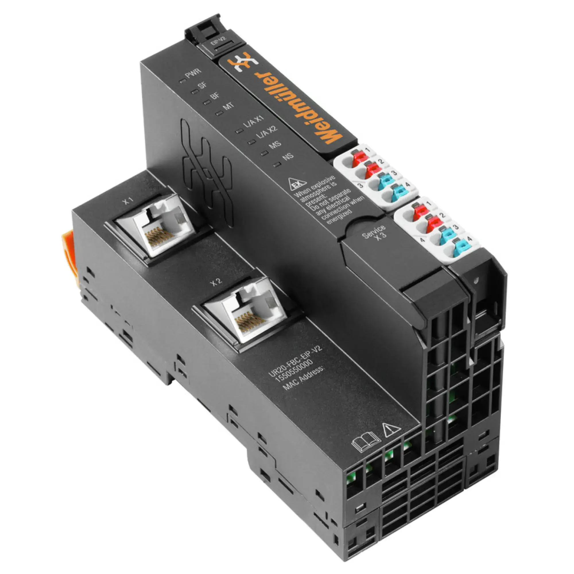Weidmüller 1550550000 Fieldbus coupler (I/O), PUSH IN, Micro USB 2.0, 24 V DC +20 %/ -15 %, via the system bus (img_001)