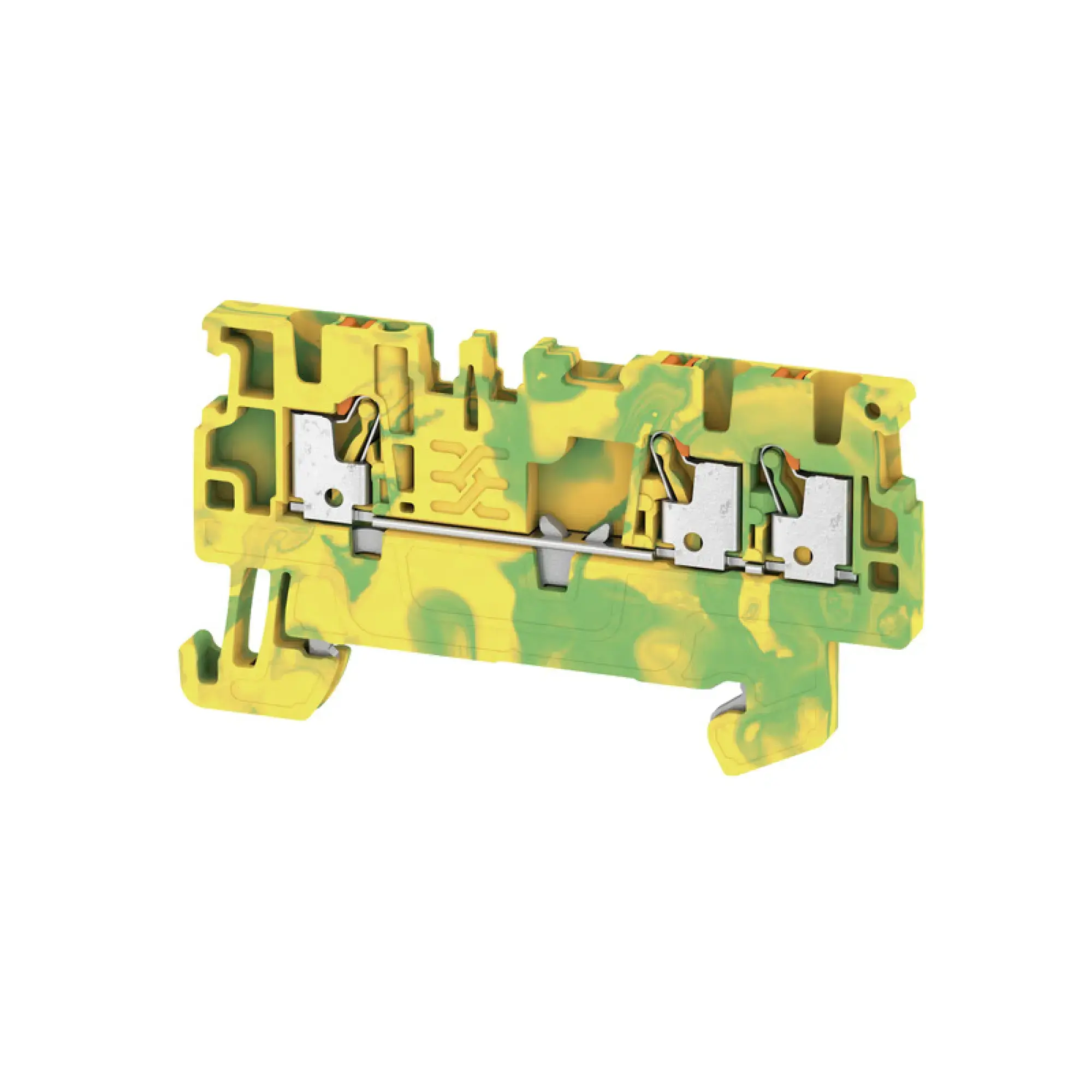 Weidmüller 1552670000 PE terminal, PUSH IN, white, 1.5 mm², 500 V, Number of connections: 3, Number of levels: 1, TS 35, V-0, Wemid (img_001)