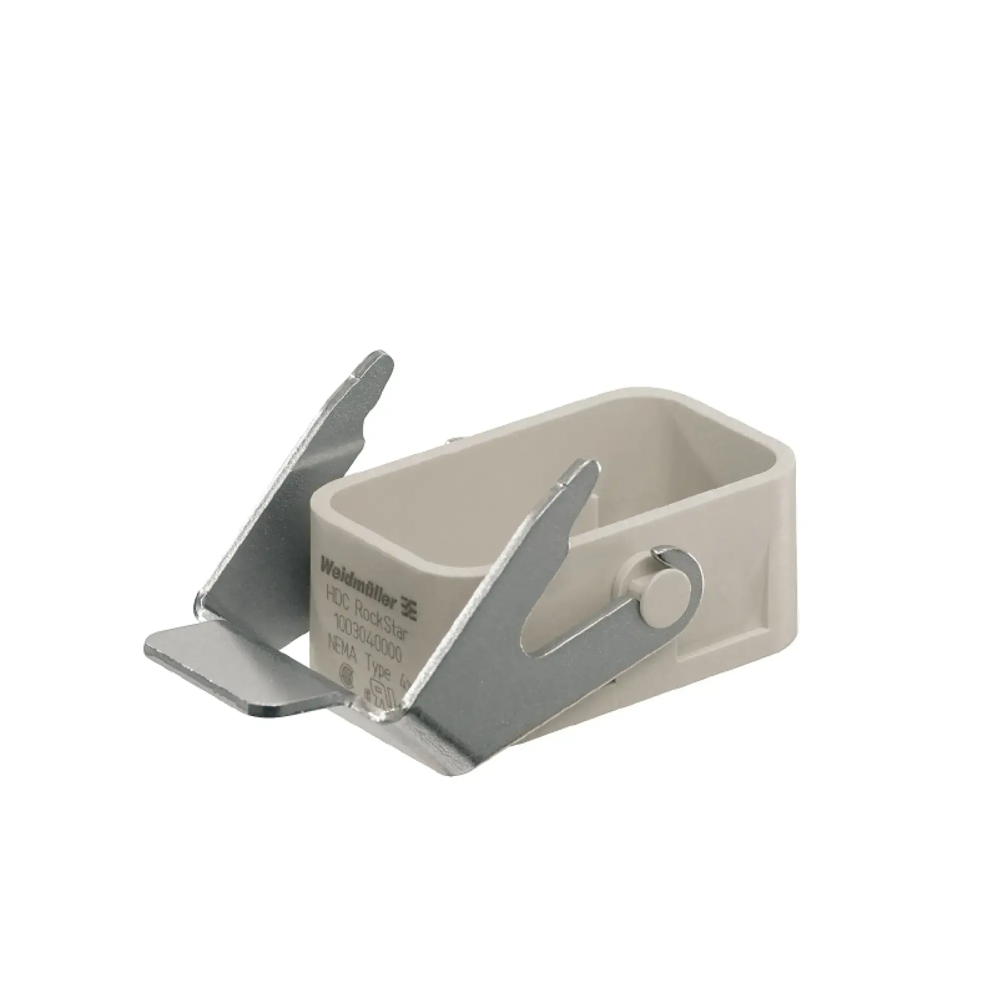 Weidmüller 1003040000 Housing (industry plug-in connectors), Bulkhead housing, Side-locking clamp on lower side, Size: HQ, IP65 (in plugged condition) (img_001)