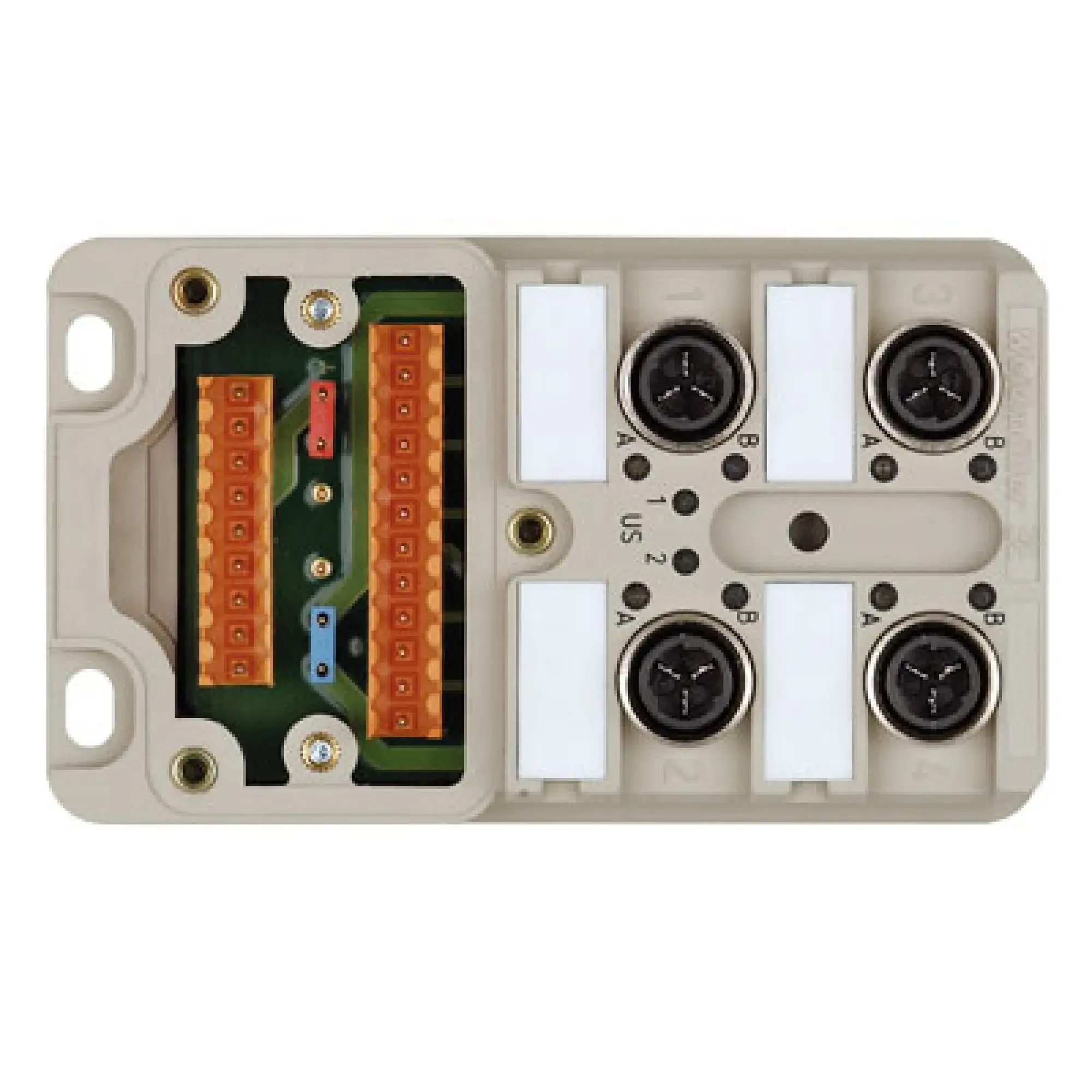 Weidmüller 1766781000 Sensor-actuator passive distributor (without cable), Hood distributor lower part, IDC, M12, 30 V, A-coded, LED: Yes, LED initiator: Yes, Wiring type: (img_001)