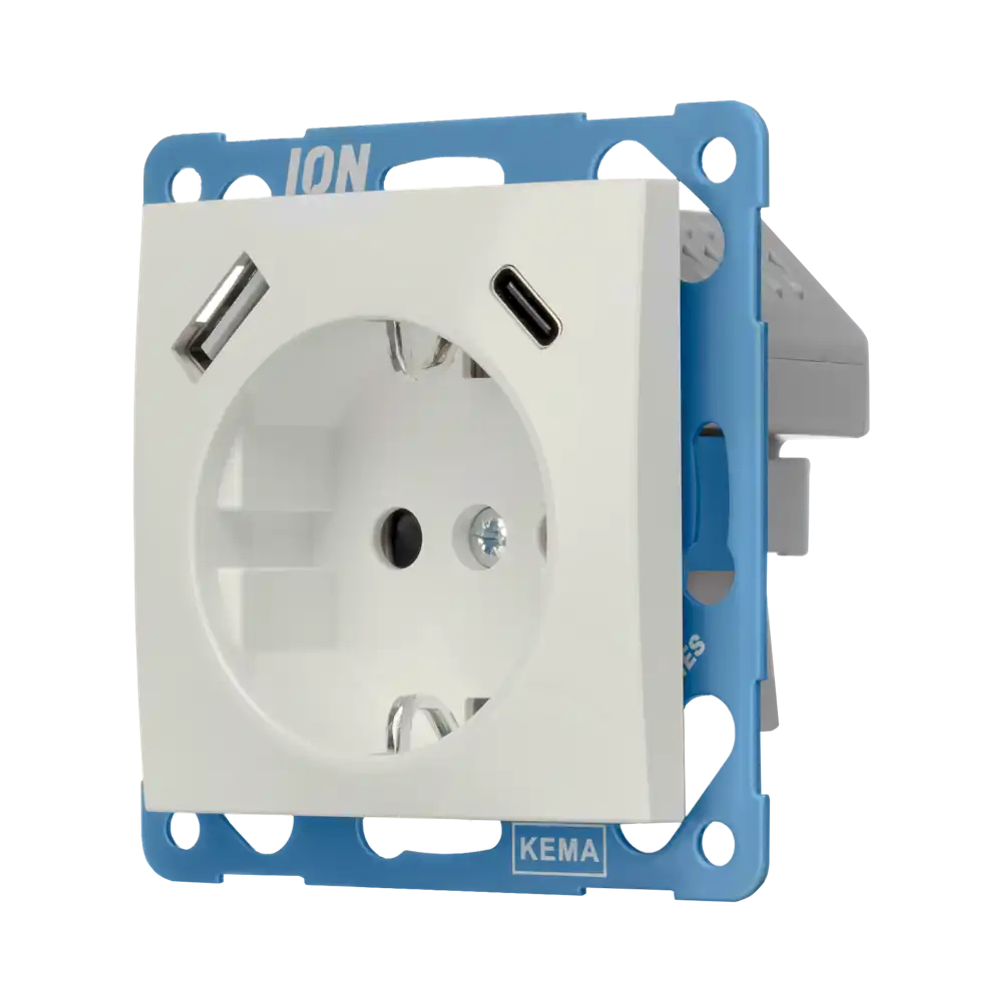 ION INDUSTRIES 10.302.414 Socket outlet USB A + USB C with touch protection E1 Alpin White (img_001)
