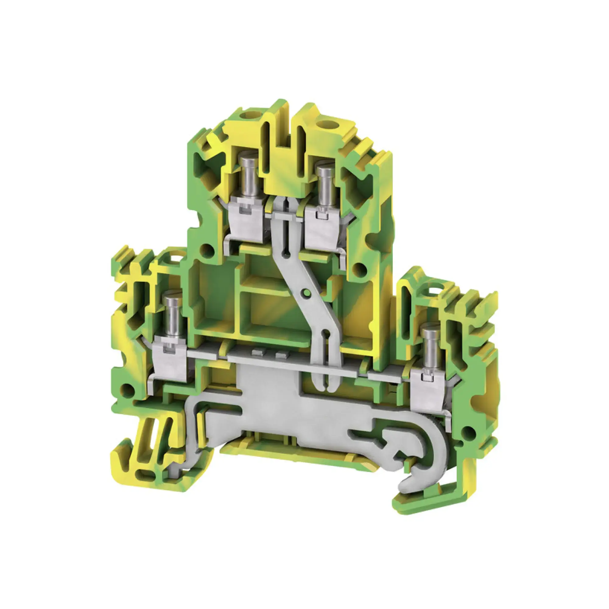 Weidmüller 1041920000 Multi-tier PE terminal, Screw connection, Green/yellow, 4 mm², 800 V, Number of connections: 4, Number of levels: 2, TS 35, V-0, Wemid (img_001)