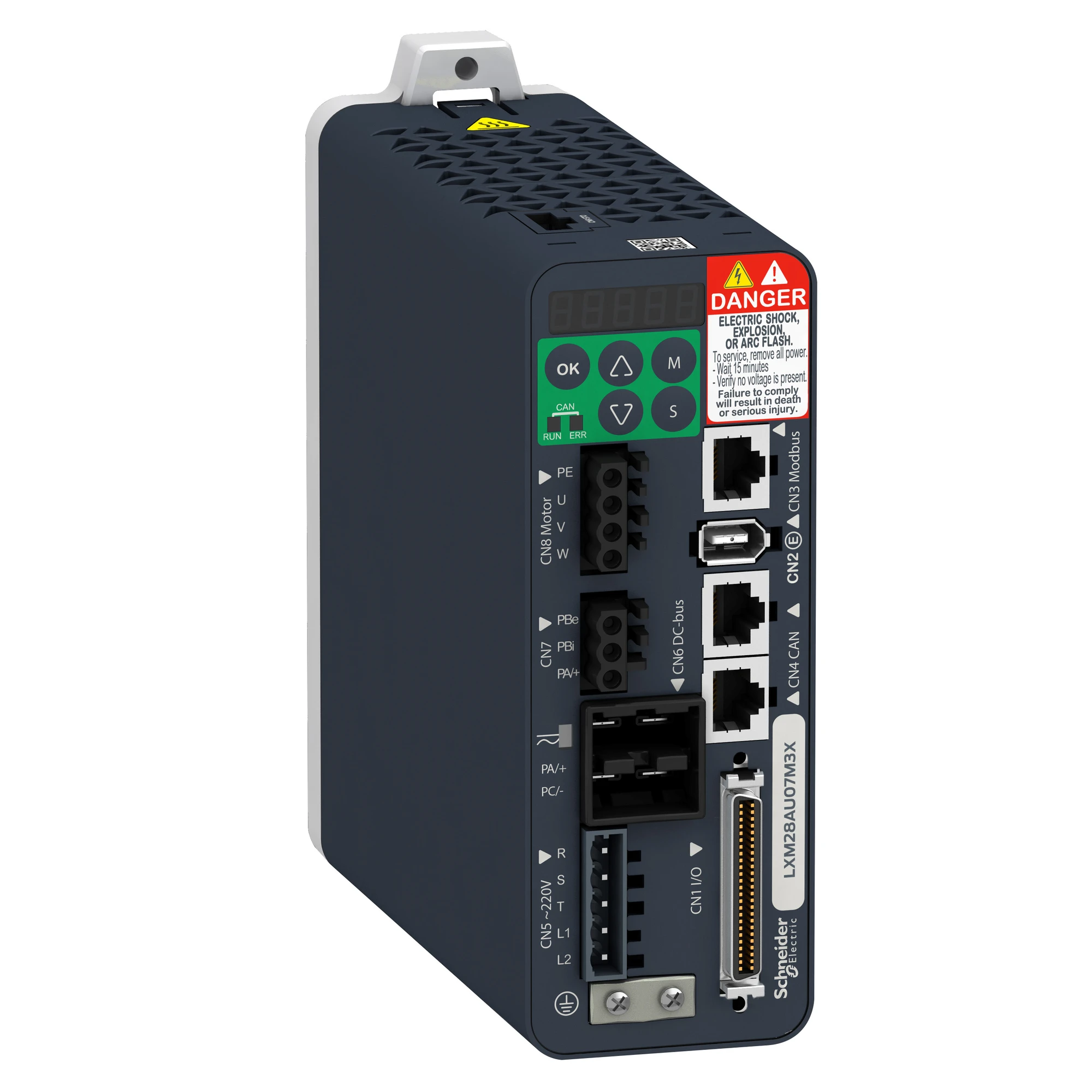 Schneider Electric LXM28AU07M3X Servo amplifier, Lexium 28, 750W, CANopen/CANmotion, 200-240VAC, 1-/3-phase (img_001)