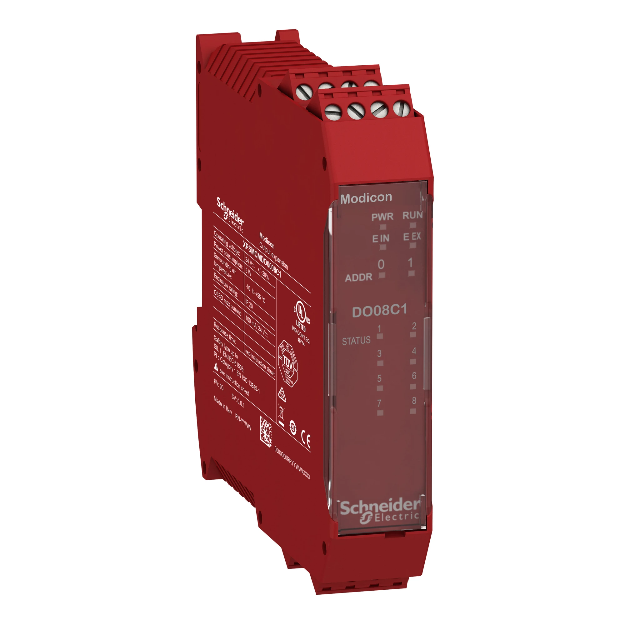 Schneider Electric XPSMCMDO0008C1 Output Expansion Module Modicon XPSMCM, 8A, Diagnostics + SIL1, Screw Terminals (img_001)