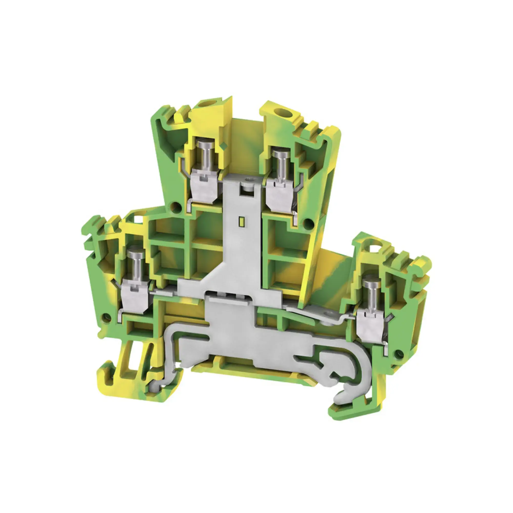 Weidmüller 1036300000 Multi-tier PE terminal, Screw connection, Green/yellow, 2.5 mm², 400 V, Number of connections: 4, Number of levels: 2, TS 35, V-0, Wemid (img_001)