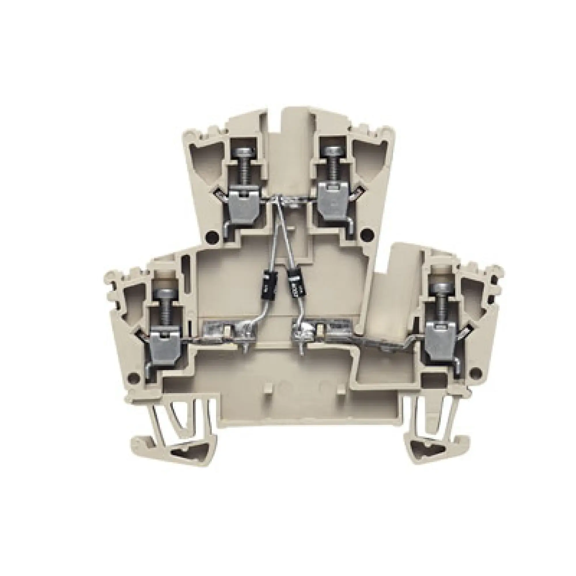 Weidmüller 1022600000 Component terminal block, Screw connection, dark beige, 2.5 mm², 400 V, 400 V, Number of connections: 4, Number of levels: 2, TS 35, V-0, Wemid (img_001)