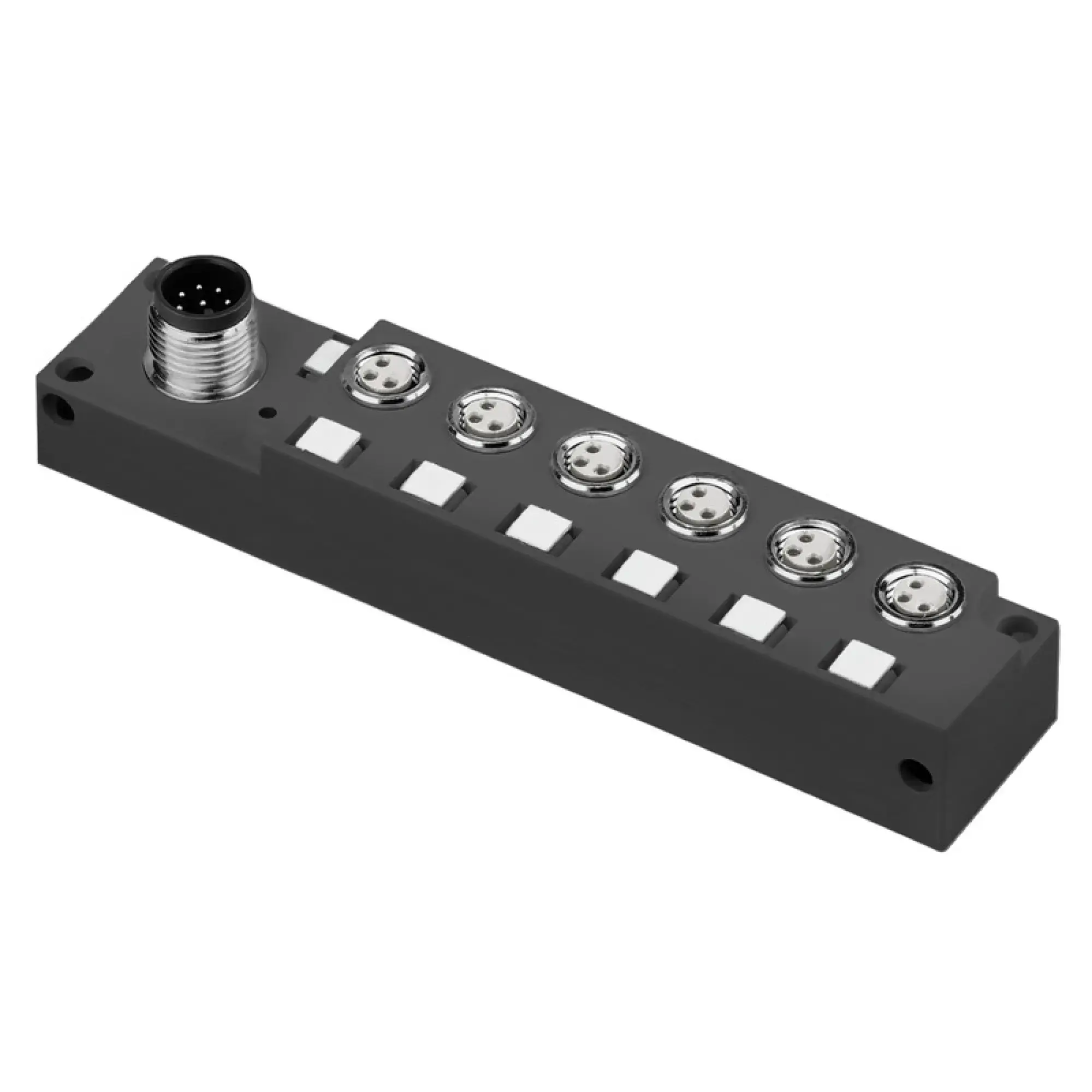 Weidmüller 1022870000 Sensor-actuator passive distributor (without cable), with M12 outlet, 8-pole, A-coded, M8, 30 V, LED: No, LED initiator: Yes, Wiring type: Custom (img_001)