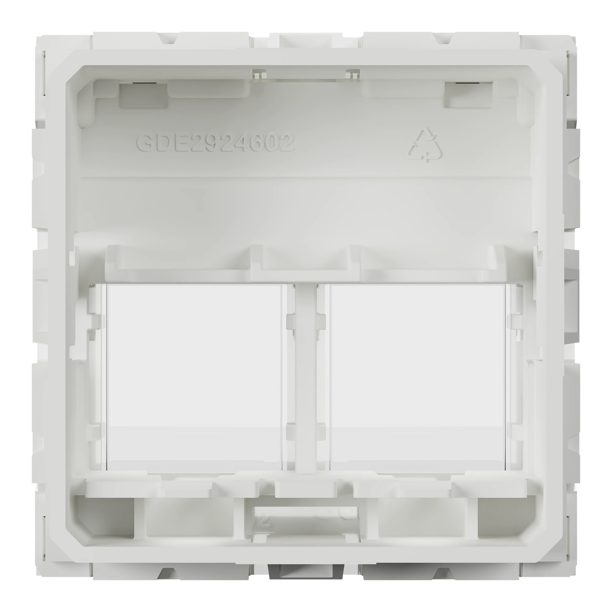 Schneider Electric NU942218 Optiline 45/Unica Central Plate Data Socket 2xRJ45 straight lettering field white (img_005)