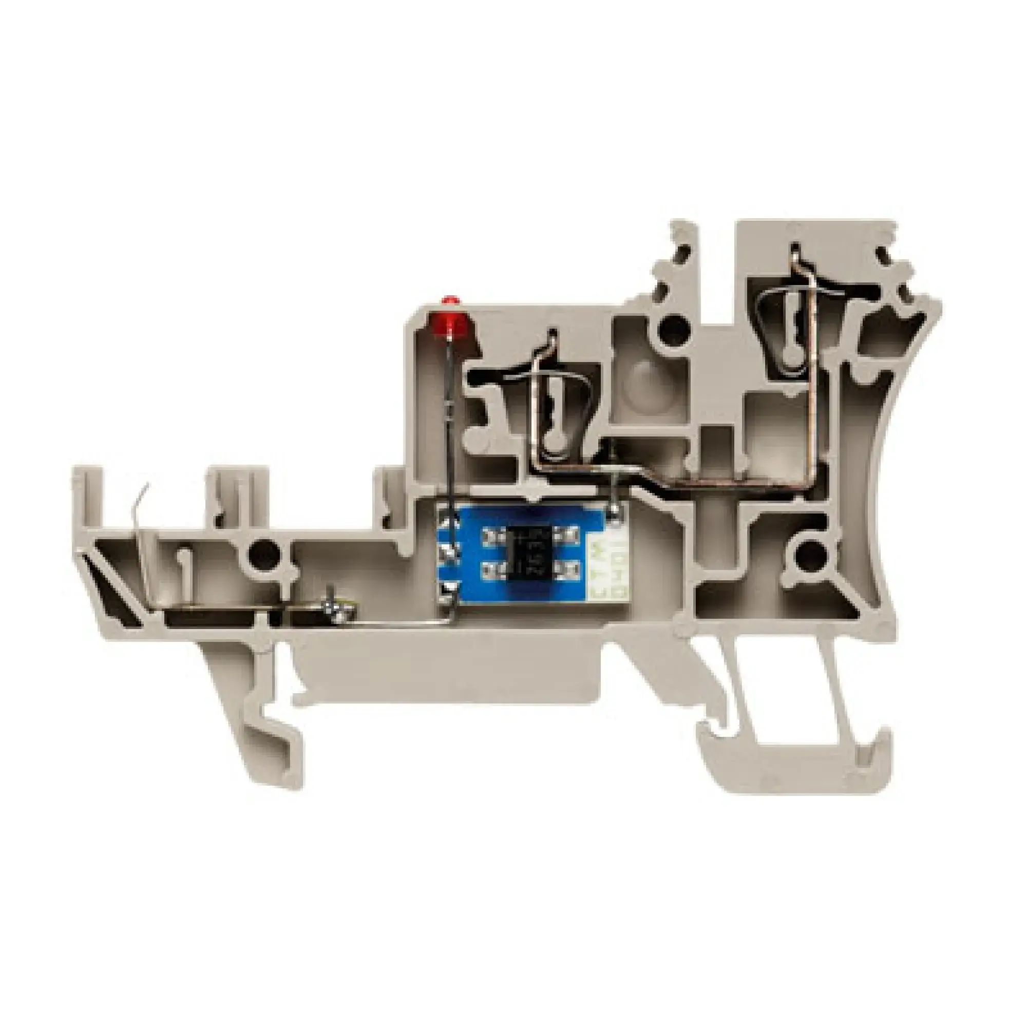 Weidmüller 1651990000 Initiator/actuator terminal, Tension-clamp connection, dark beige, 1.5 mm², 17.5 A, 30 V, Number of connections: 2, Number of levels: 2, TS 35, V-0, W (img_001)