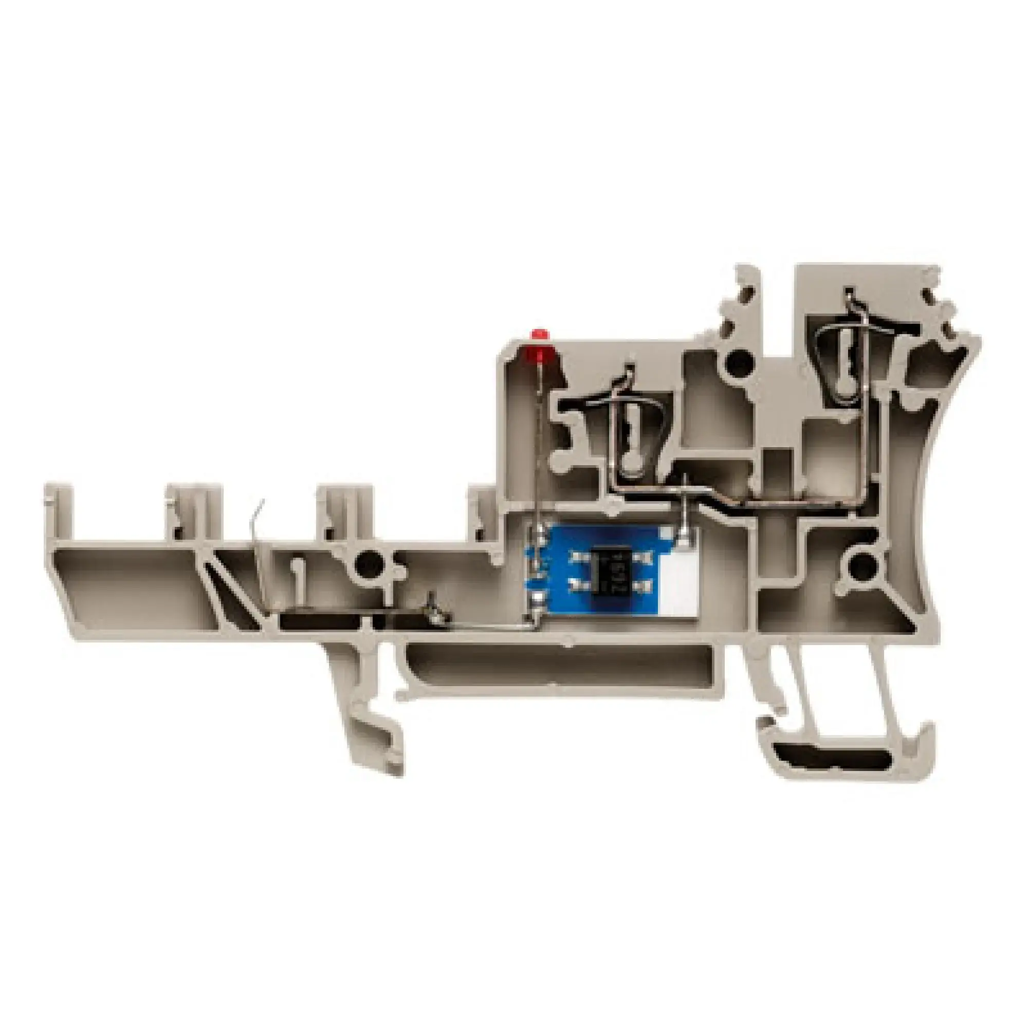 Weidmüller 1652020000 Initiator/actuator terminal, Tension-clamp connection, dark beige, 1.5 mm², 17.5 A, 30 V, Number of connections: 2, Number of levels: 2, TS 35, V-0, W (img_001)