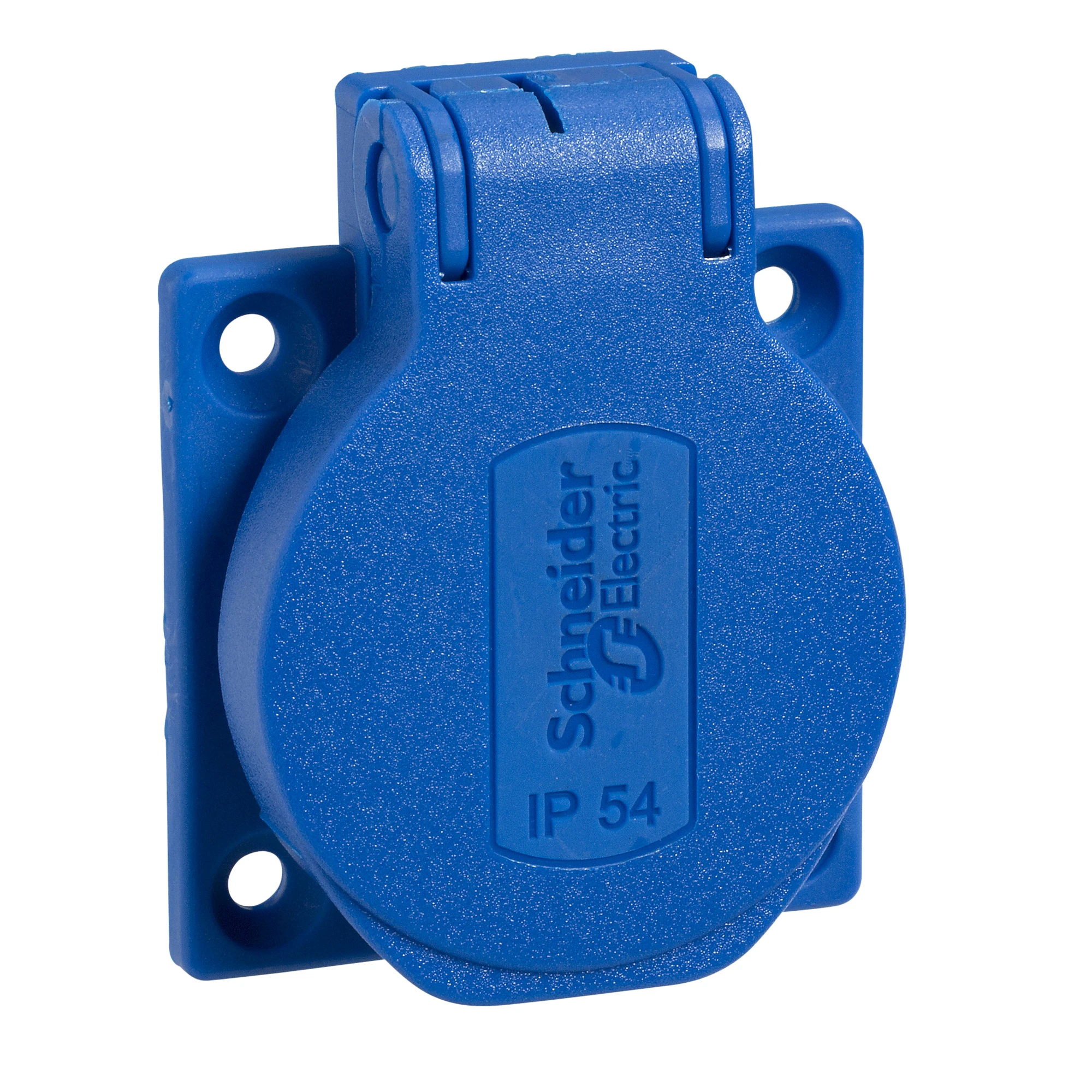 Schneider Electric PKS52B Schuko socket, blue, 2p+E, 10/16A, 250 V, for Germany, IP54, 50x50mm (img_001)
