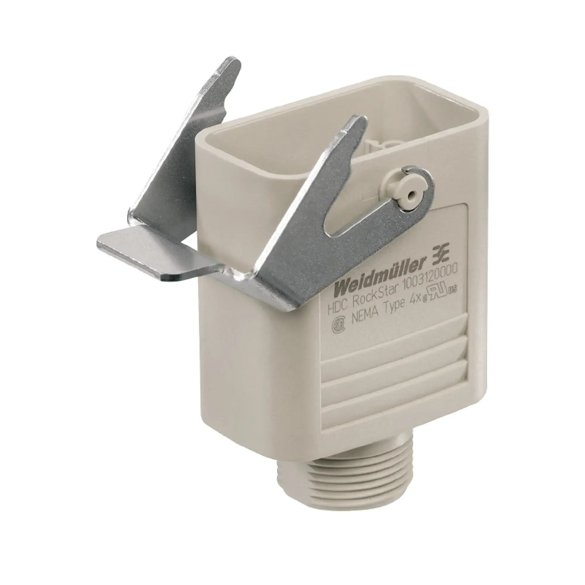 Weidmüller 1003120000 Housing (industry plug-in connectors), Coupling housing, Side-locking clamp on lower side, Size: HQ, IP65 (in plugged condition) (img_001)