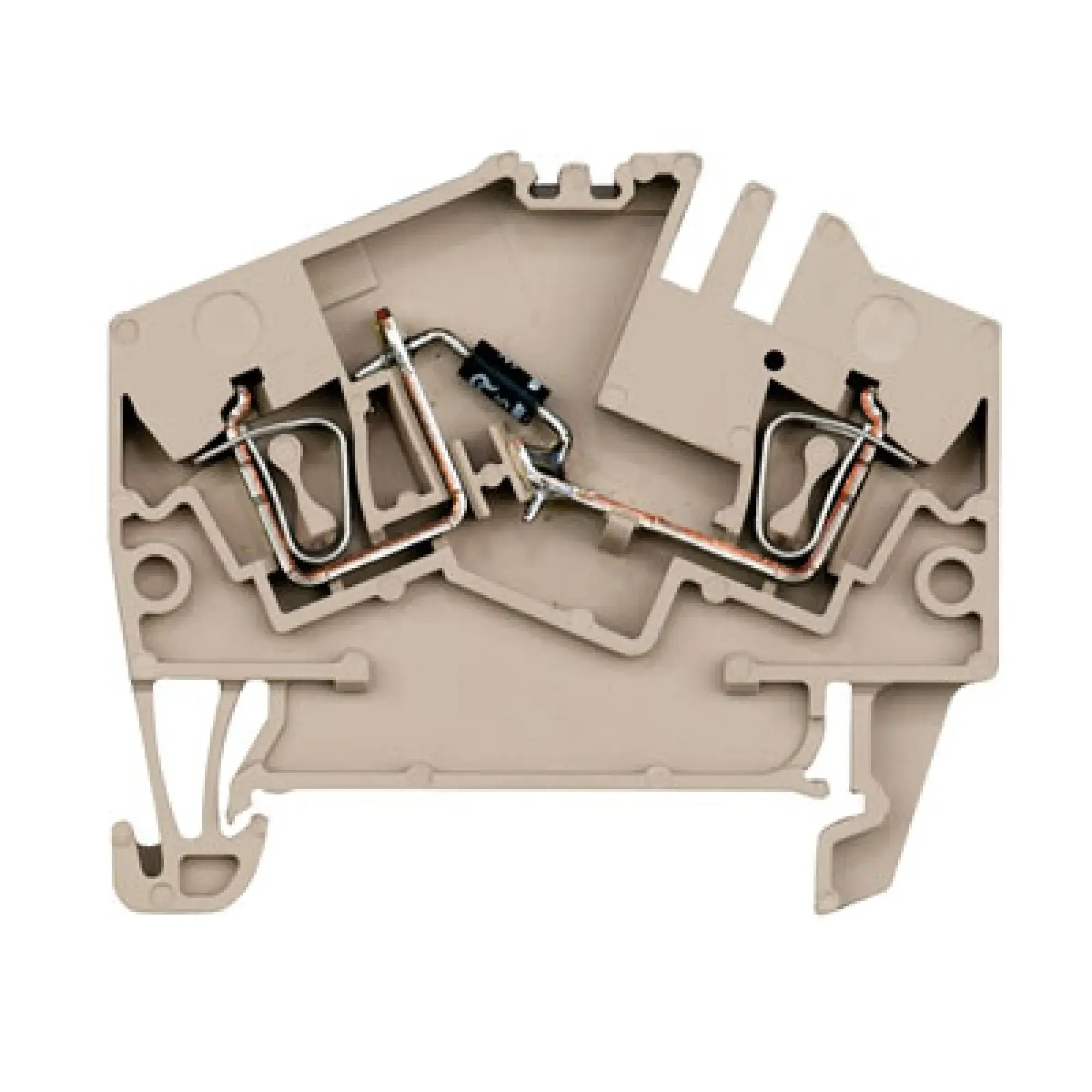 Weidmüller 1779110000 Component terminal block, Tension-clamp connection, dark beige, 2.5 mm², 400 V, 400 V, Number of connections: 2, Number of levels: 1, TS 35, V-0, Wemi (img_001)