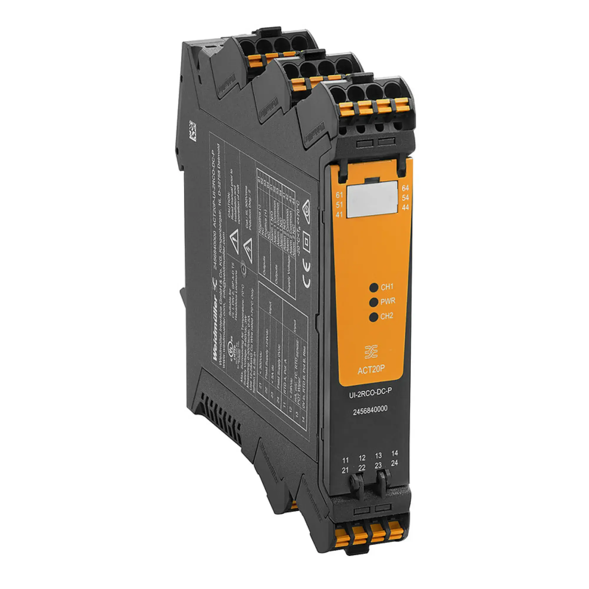 Weidmüller 2495690000 Limit value monitoring, Input: temperature, R, U, I, Relay output, 90…264 V AC power supply, Input : universal U, I, R,ϑ, Output : 2 x relays (img_001)