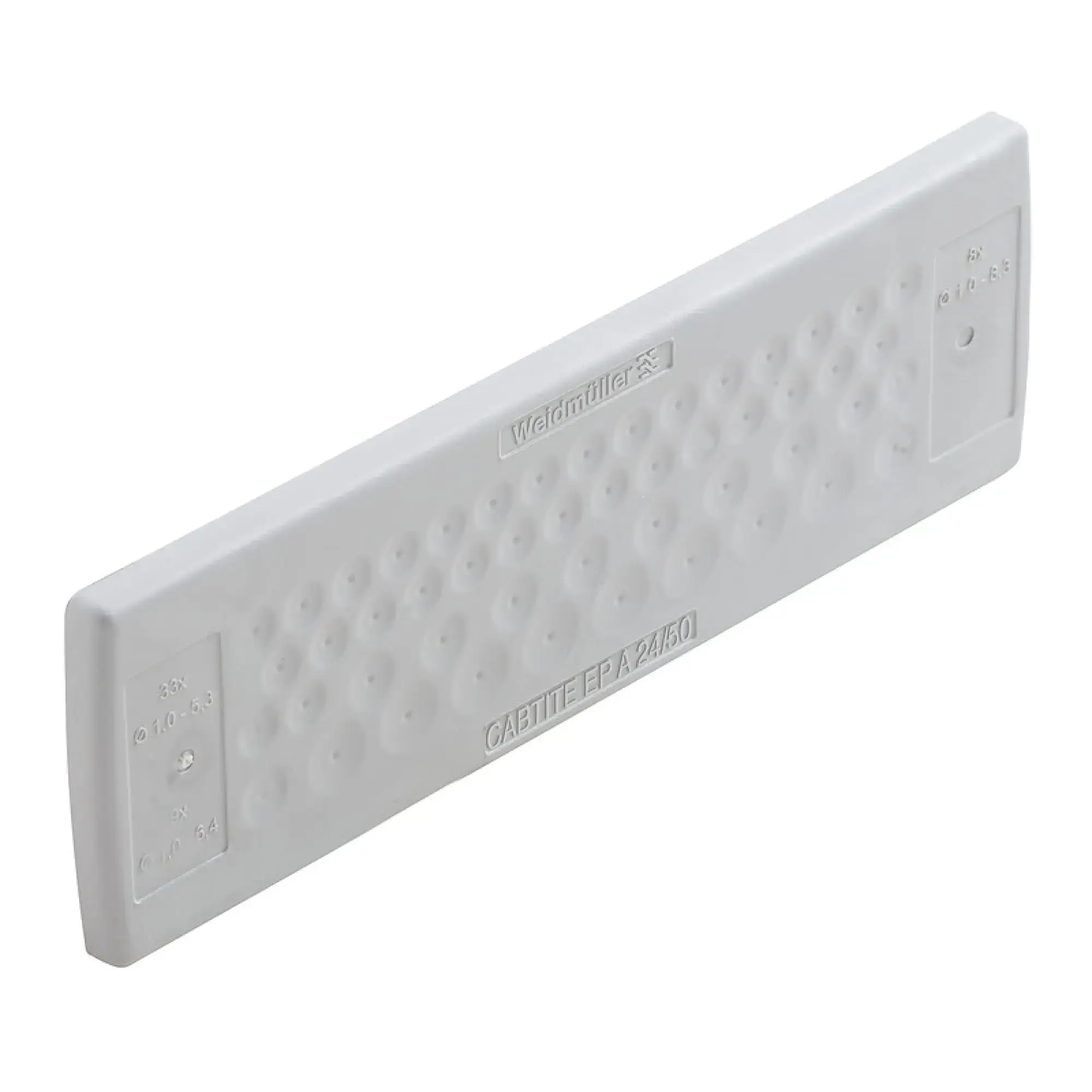 Weidmüller 2743620000 Cable feed-through plate (cable entry system), Cabtite (cable entry system), TPE, grey, 142 x 44 x 12 mm, Depth: 12 mm, -40 °C…90 °C, IP54 (img_001)