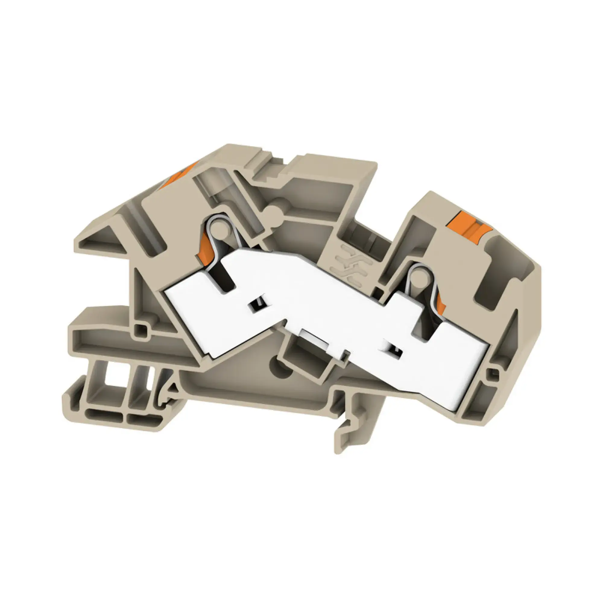 Weidmüller 2668740000 Multi level installation terminal block, PUSH IN, dark beige, 16 mm², 76 A, 800 V, Number of connections: 2, Number of levels: 1, TS 35, V-0, Wemid (img_001)