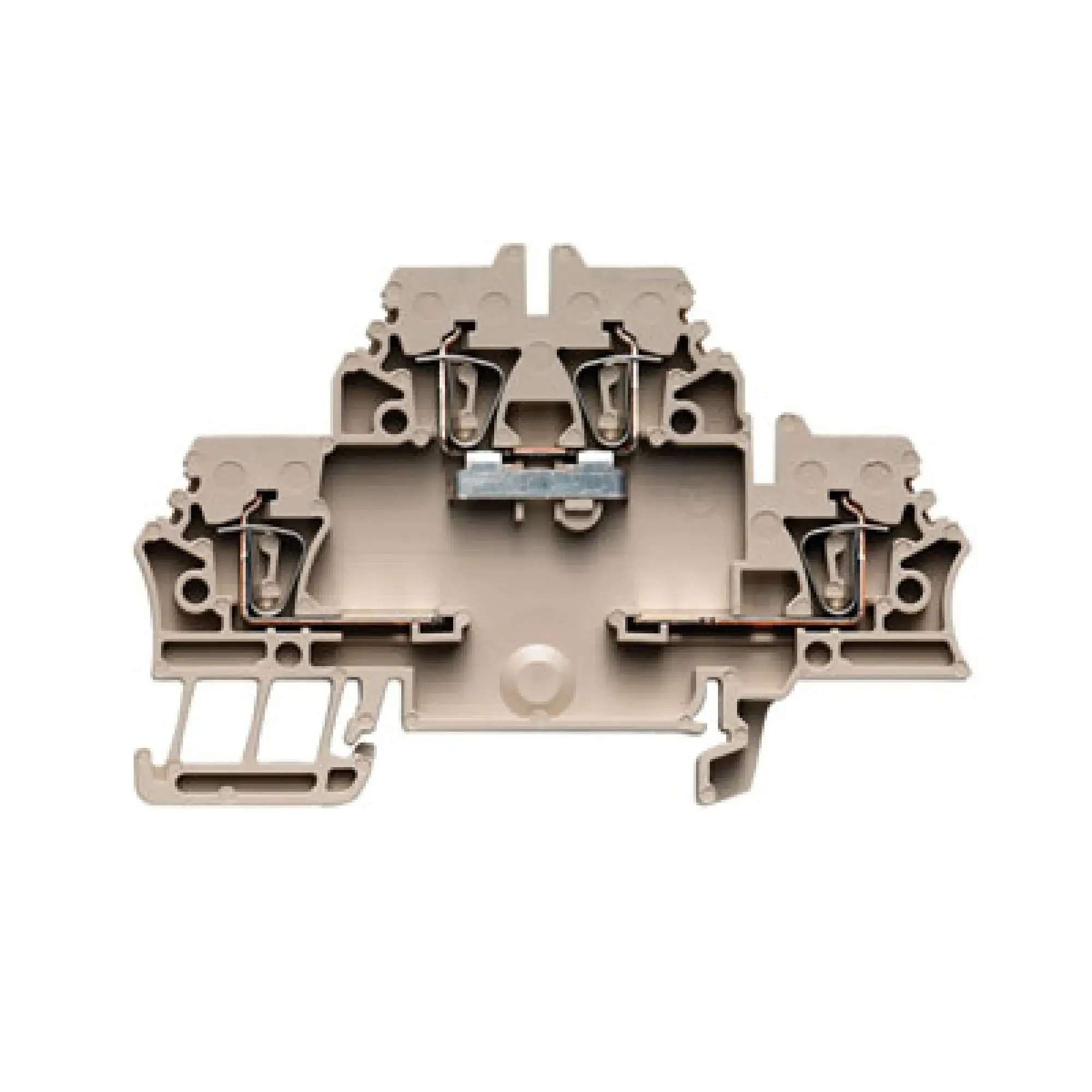 Weidmüller 1714970000 Component terminal block, Tension-clamp connection, dark beige, 2.5 mm², 500 V, 500 V, Number of connections: 4, Number of levels: 2, TS 35, V-0, Wemi (img_001)