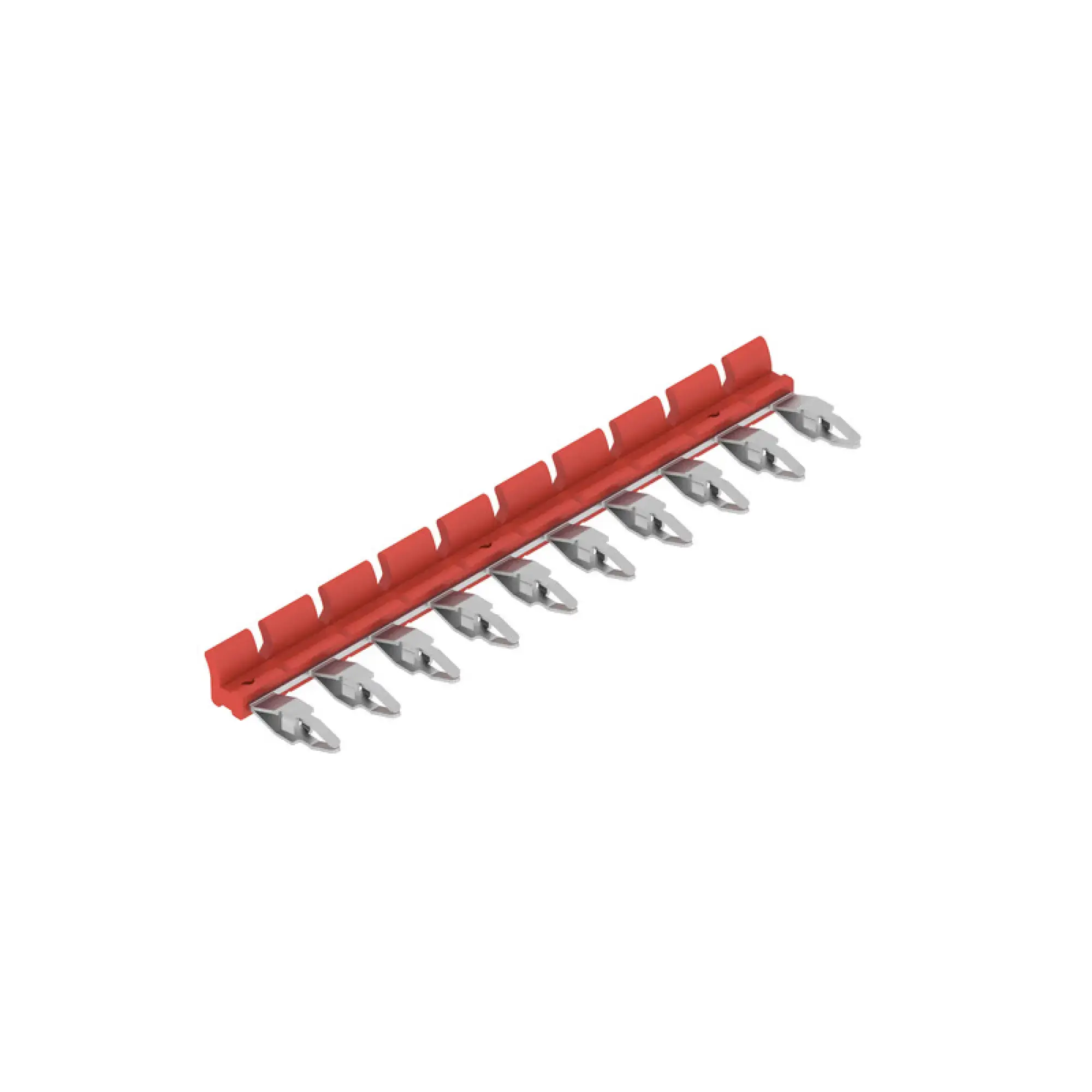 Weidmüller 2556400000 Cross-connector (relay), red, 17.5 A, can be cut to length, Number of poles: 10, Pitch in mm: 6.40 (img_001)