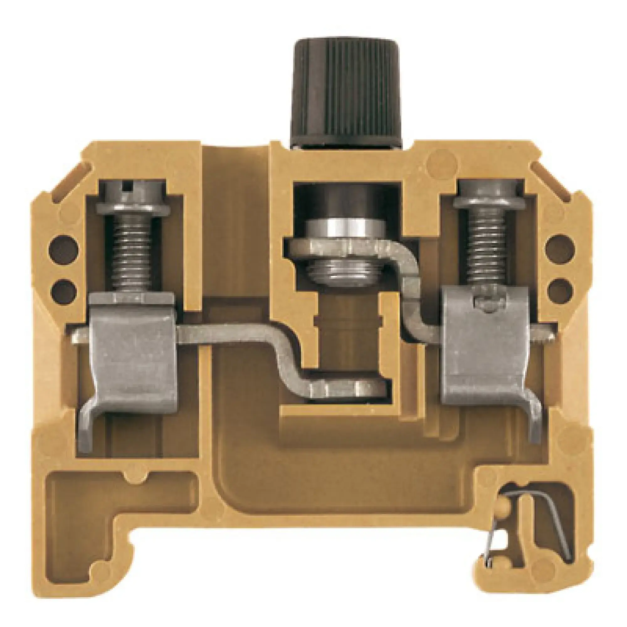 Weidmüller 0501520000 Fuse terminal, Screw connection, medium yellow, 10 mm², 10 A, 500 V, Number of connections: 2, Number of levels: 1, TS 35 (img_001)